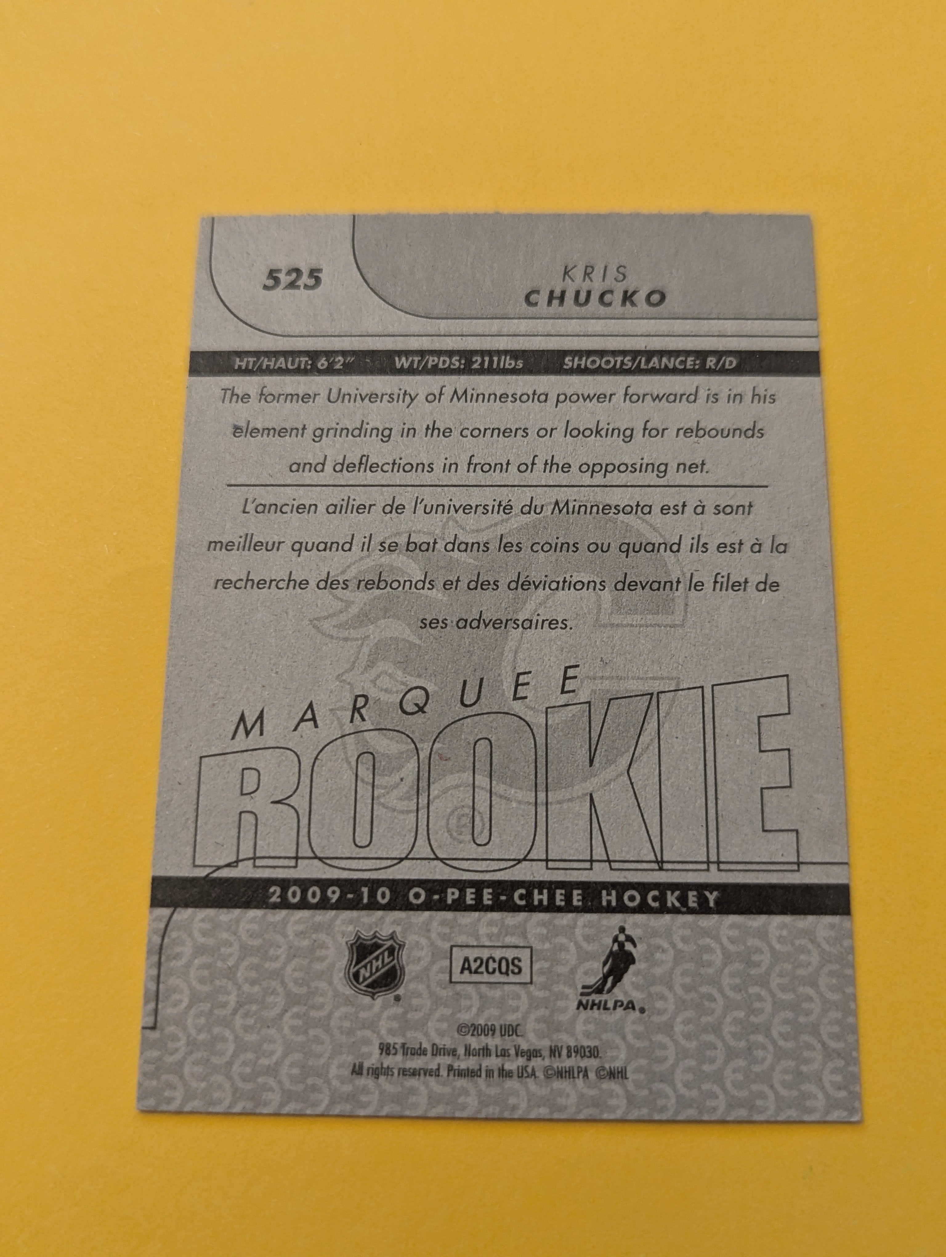 Kris Chucko Signed Calgary Flames Rookie Card