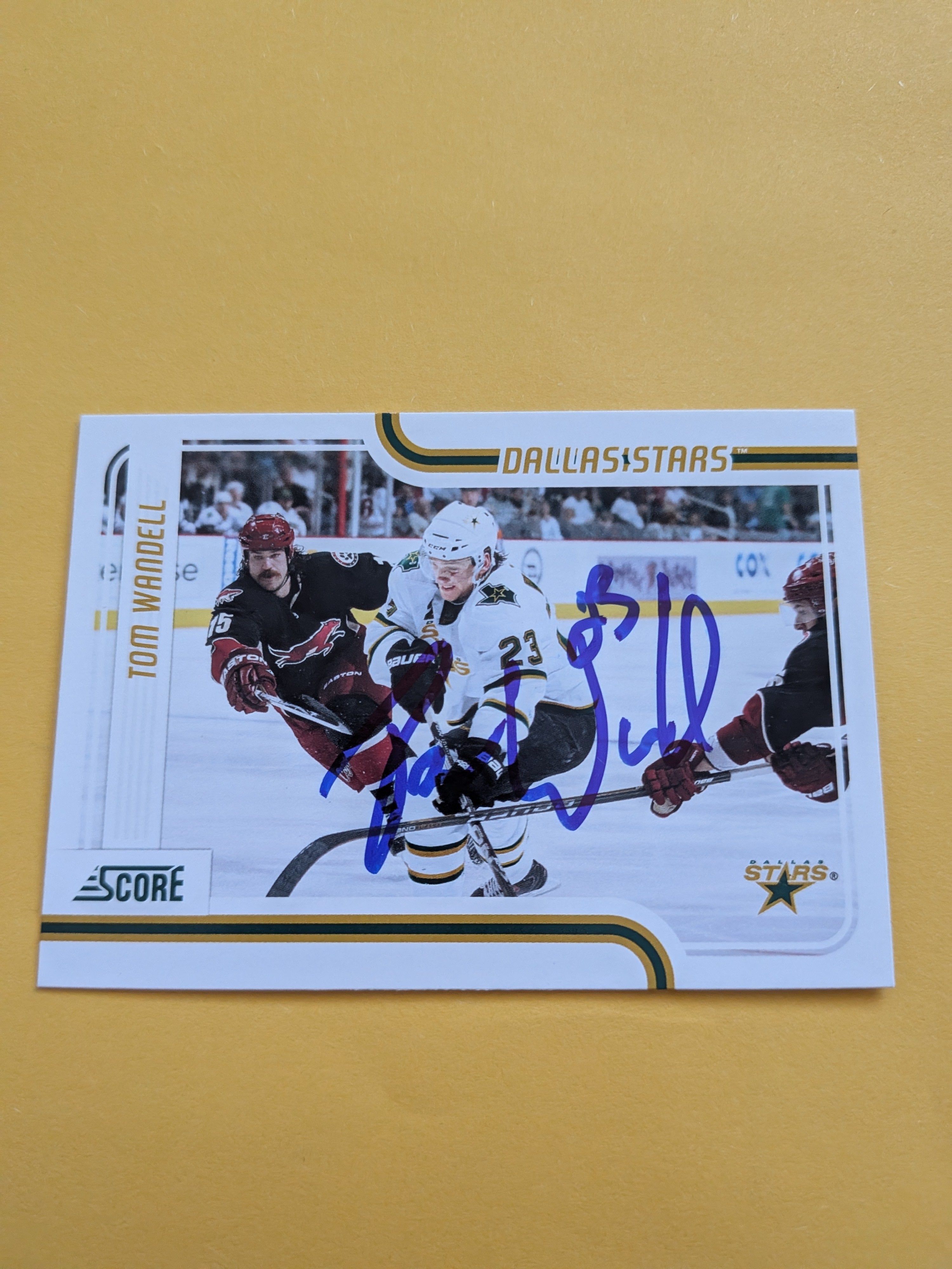 Tom Wandell Signed Dallas Stars Card A