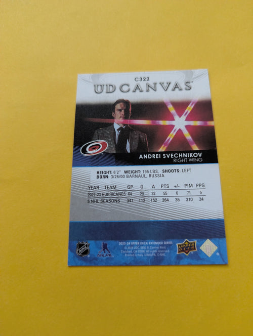 Andrei Svechnikov 23-24 Upper Deck UD Canvas Card