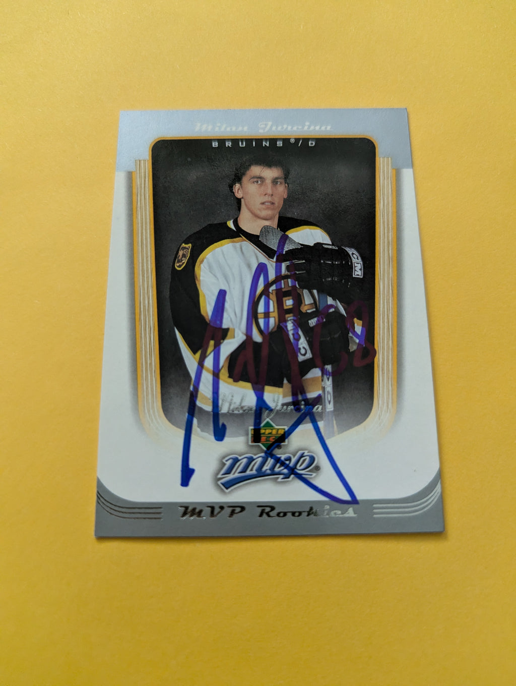 Milan Jurcina Signed Boston Bruins Rookie Card