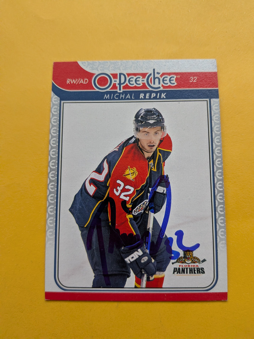 Michal Repik Signed Florida Panthers  Card A