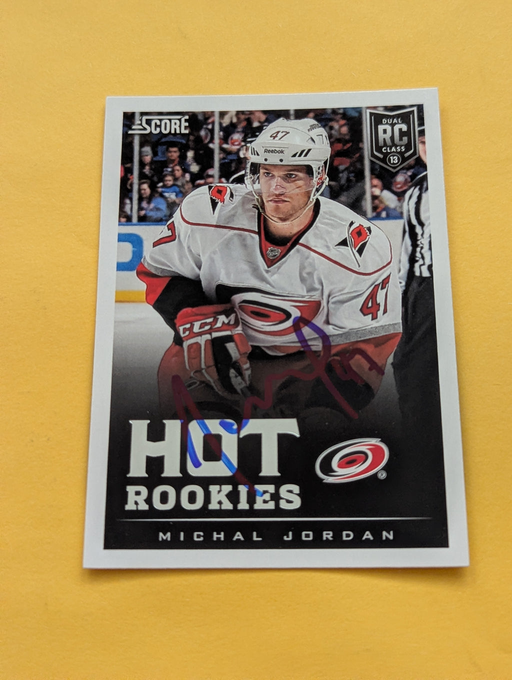 Michael Jordan Signed Carolina Hurricanes Rookie Card