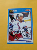 Kris King Signed New York Rangers Card G