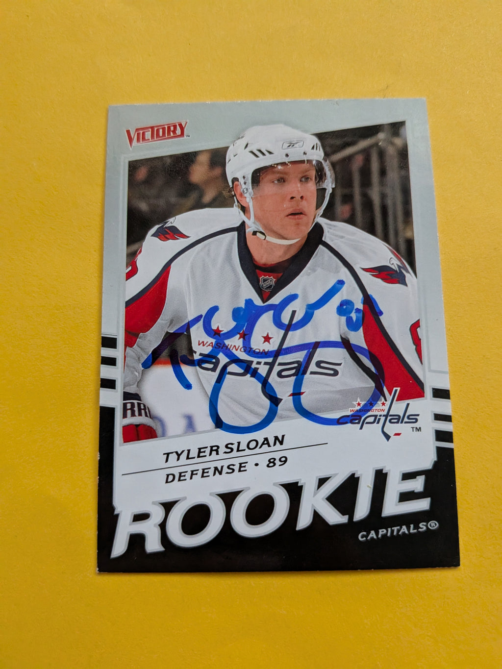 Tyler Sloan Signed Washington Capitals Rookie Card A