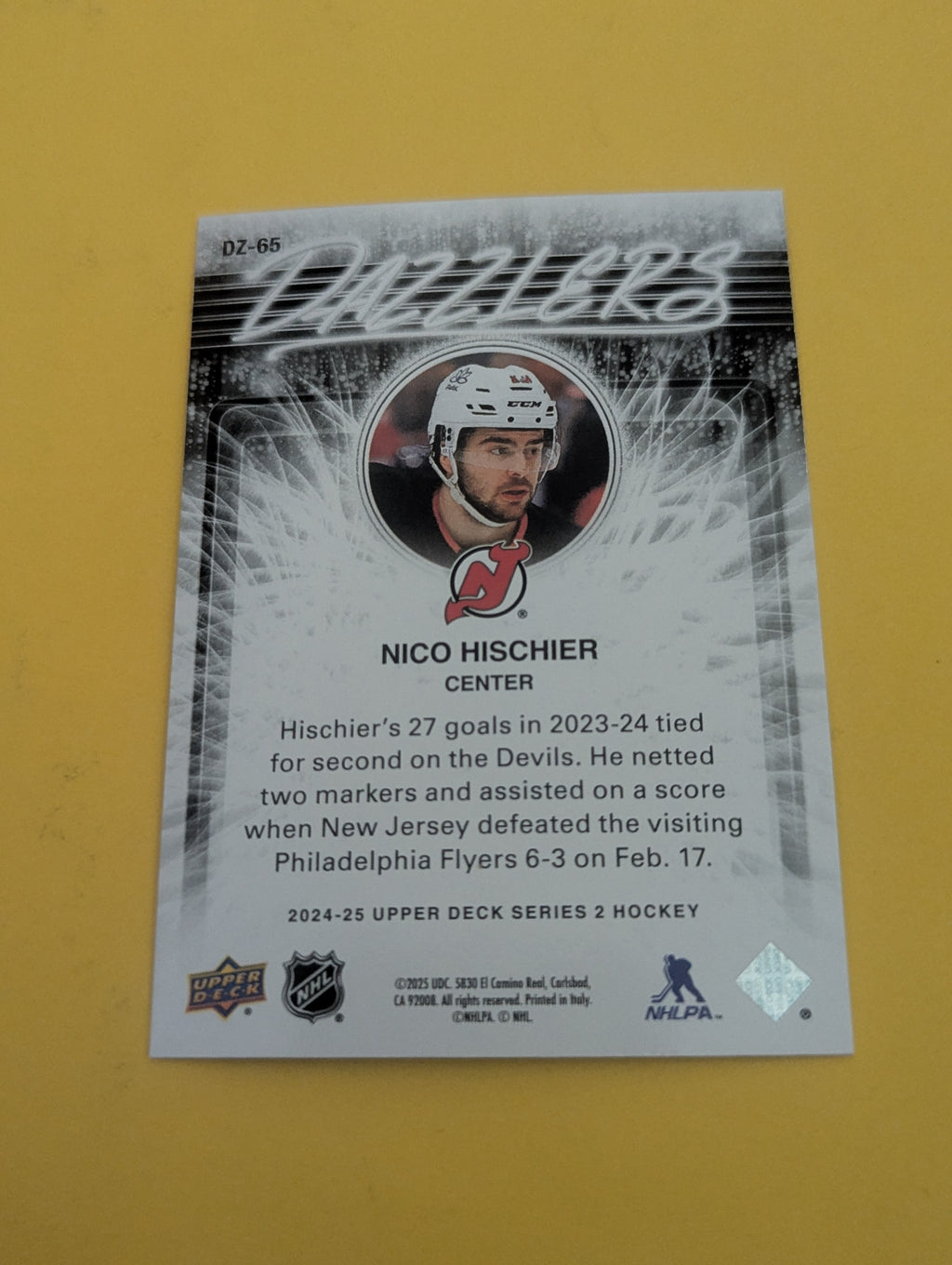 Nico Hischer 24-25 Upper Deck Dazzlers Green Card