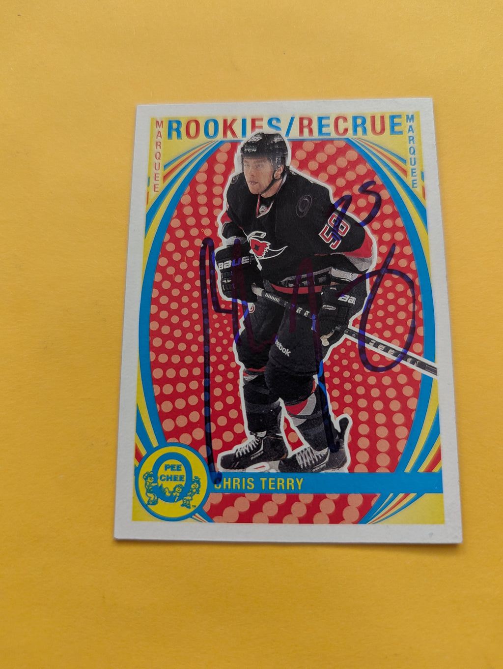 Chris Terry Signed Carolina Hurricanes Rookie Card A