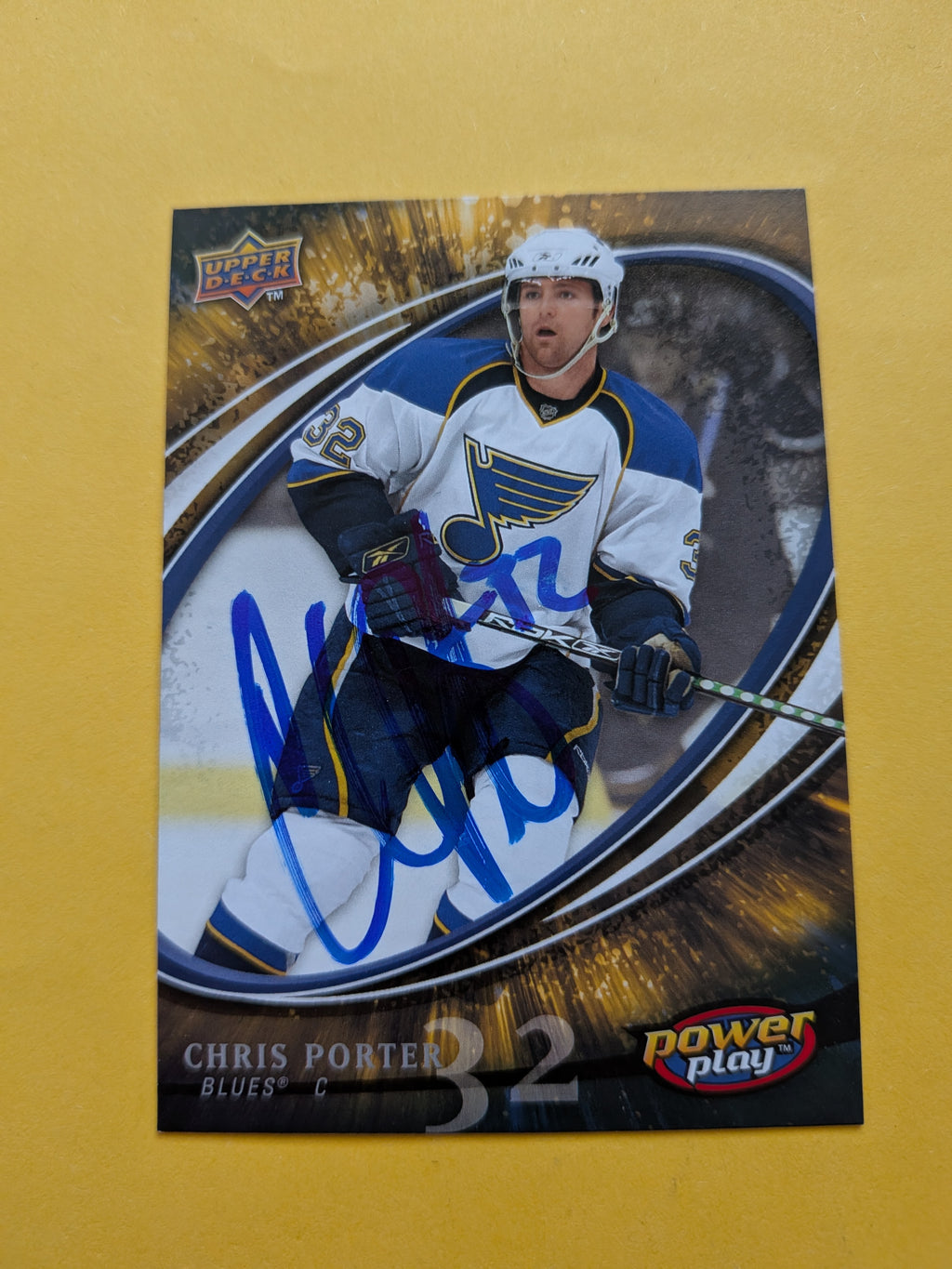 Chris Porter Signed St. Louis Blues Rookie Card A