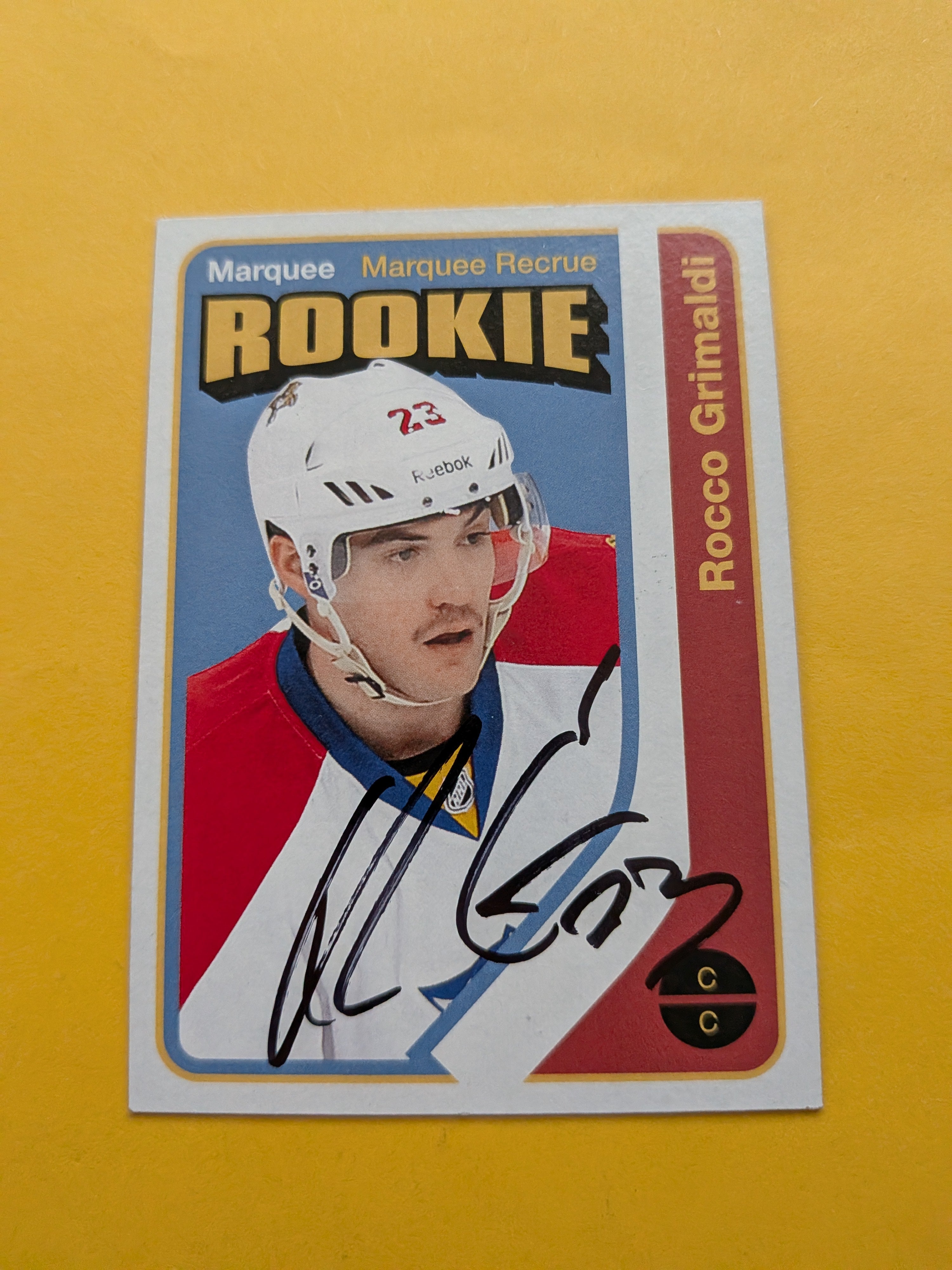 Rocco Grimaldi Signed Florida Panthers Rookie Card A