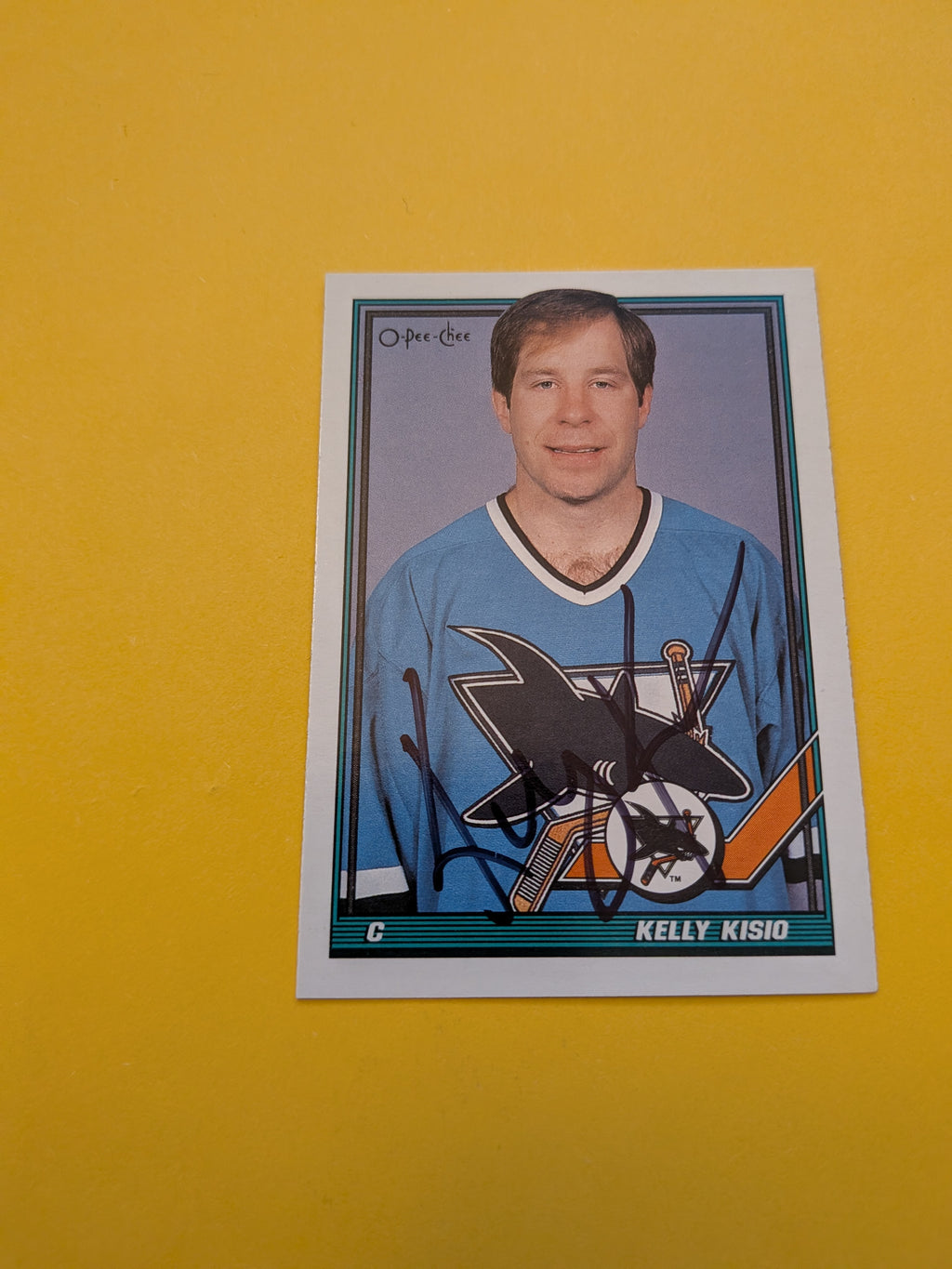Kelly Kisio Signed San Jose Sharks Card G