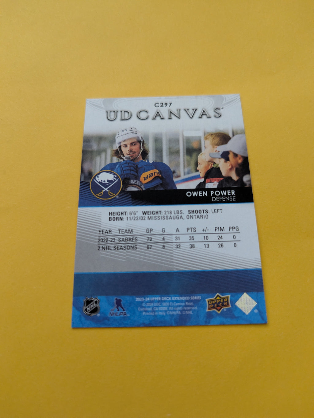 Owen Power 23-24 Upper Deck UD Canvas Card
