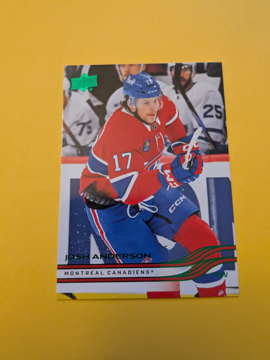 Josh Anderson 25-26 Upper Deck Green Holiday Card