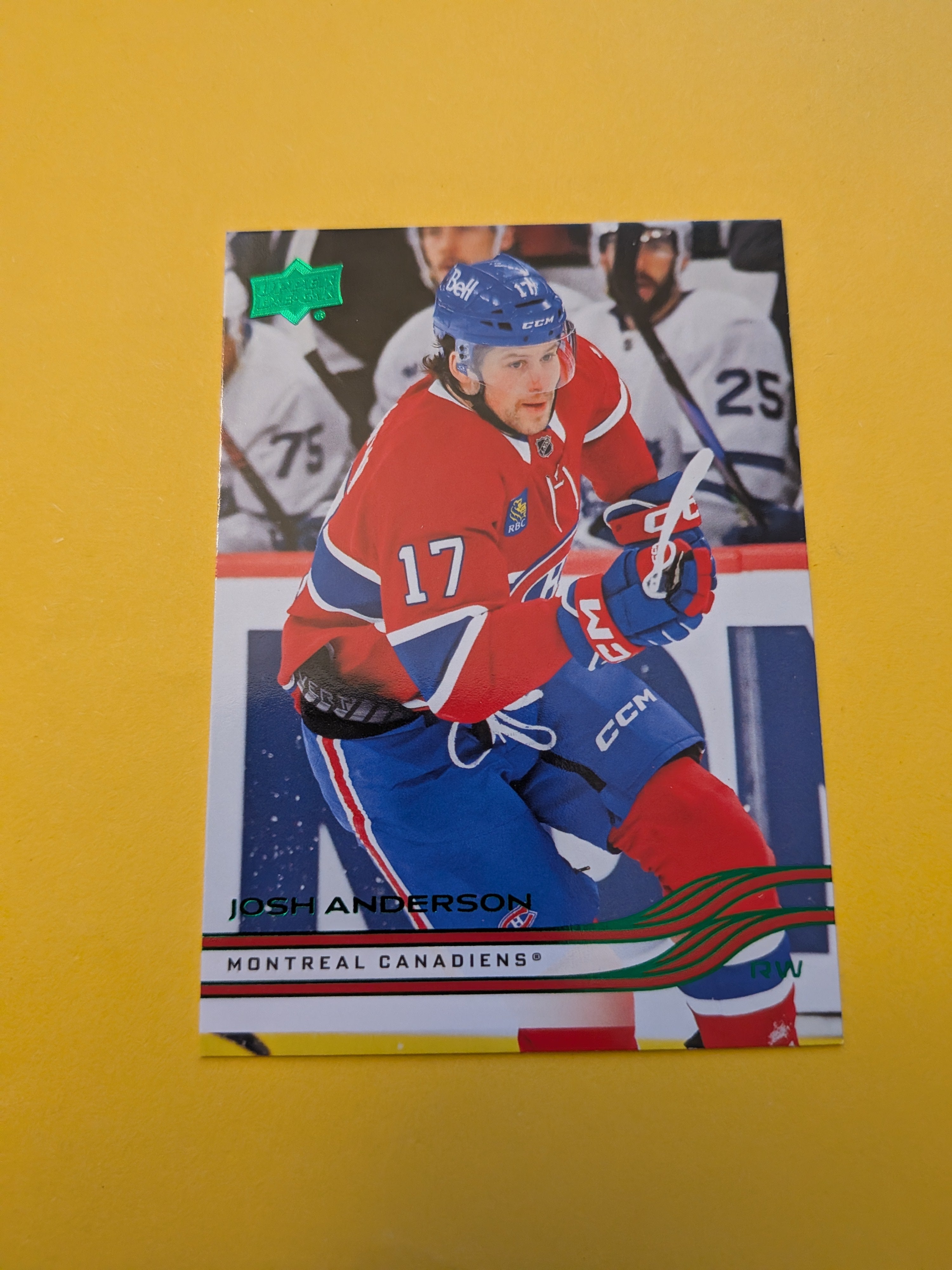 Josh Anderson 25-26 Upper Deck Green Holiday Card
