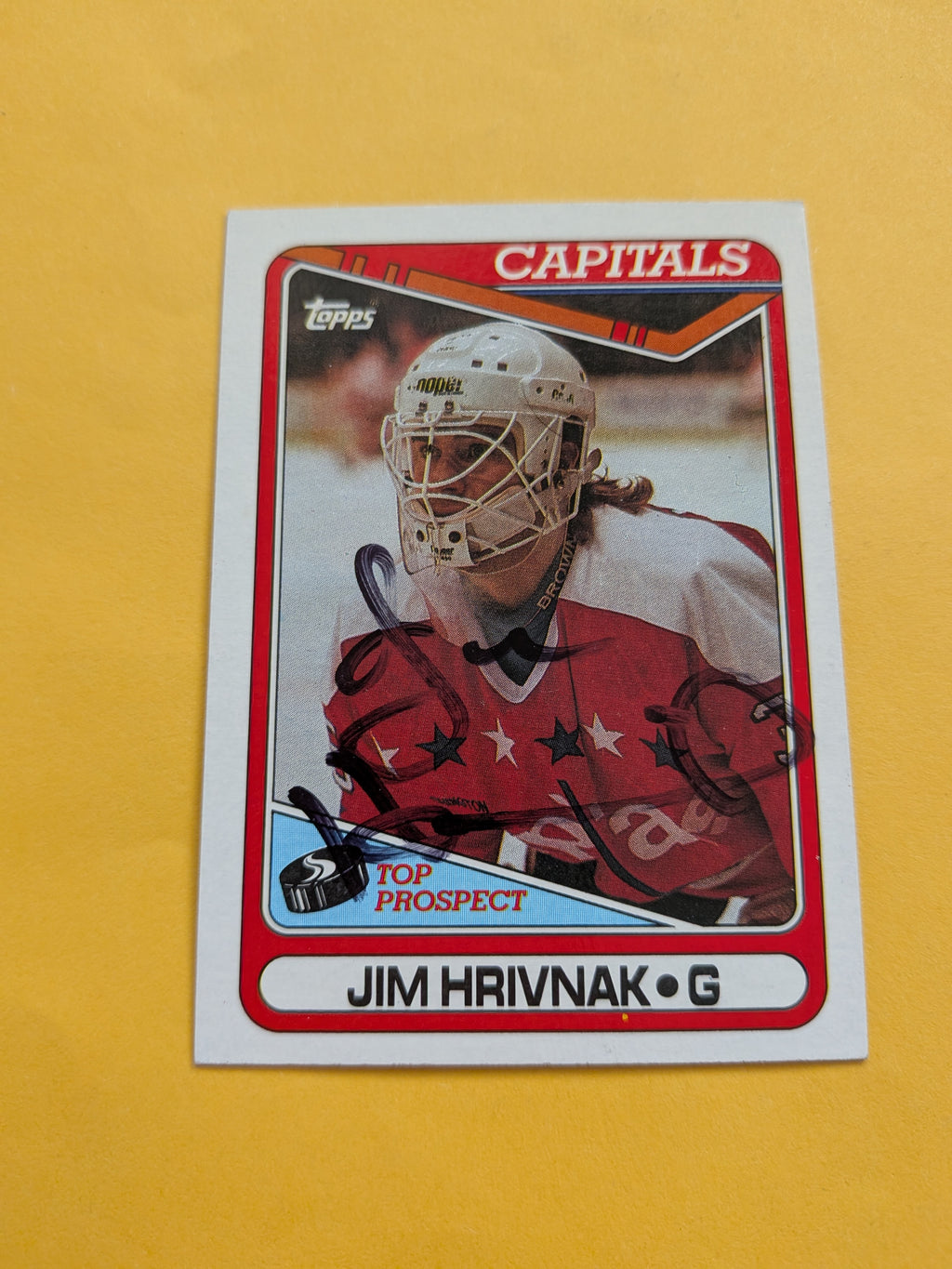 Jim Hrivnak Signed Washington Capitals Rookie Card B