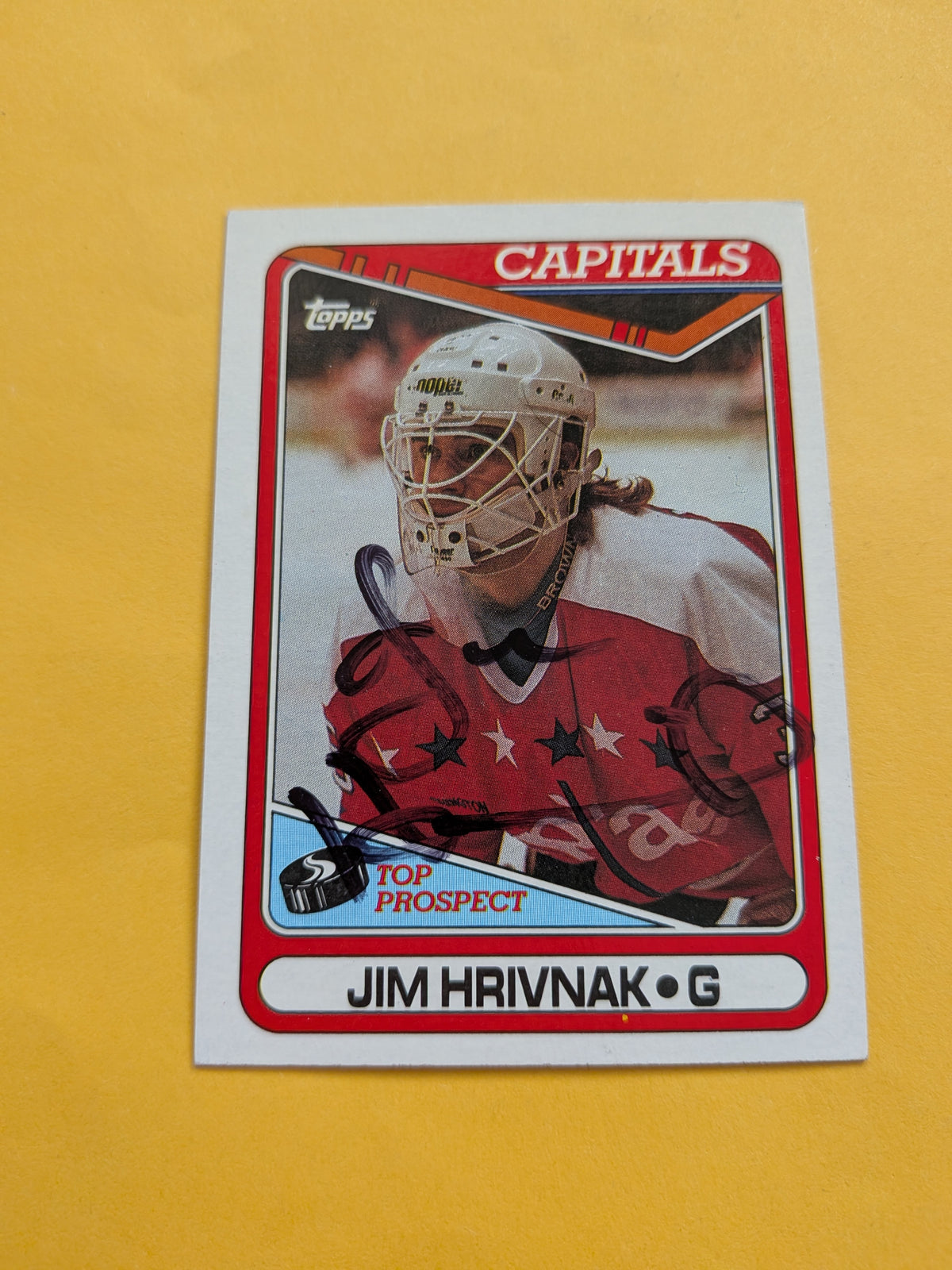 Jim Hrivnak Signed Washington Capitals Rookie Card B