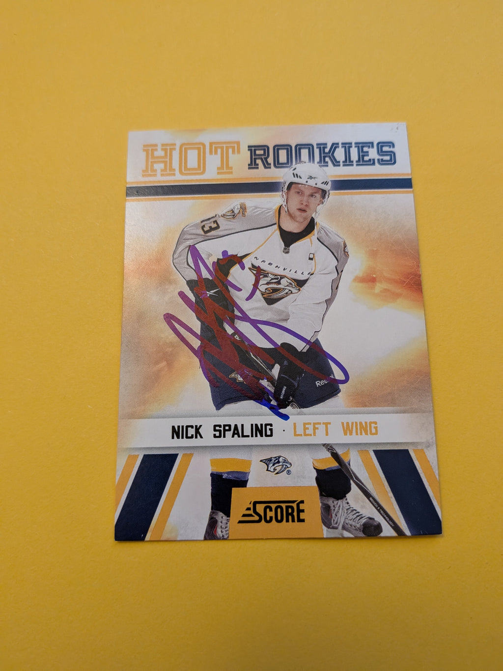Nick Spaling Signed Nashville Predators Rookie Card A