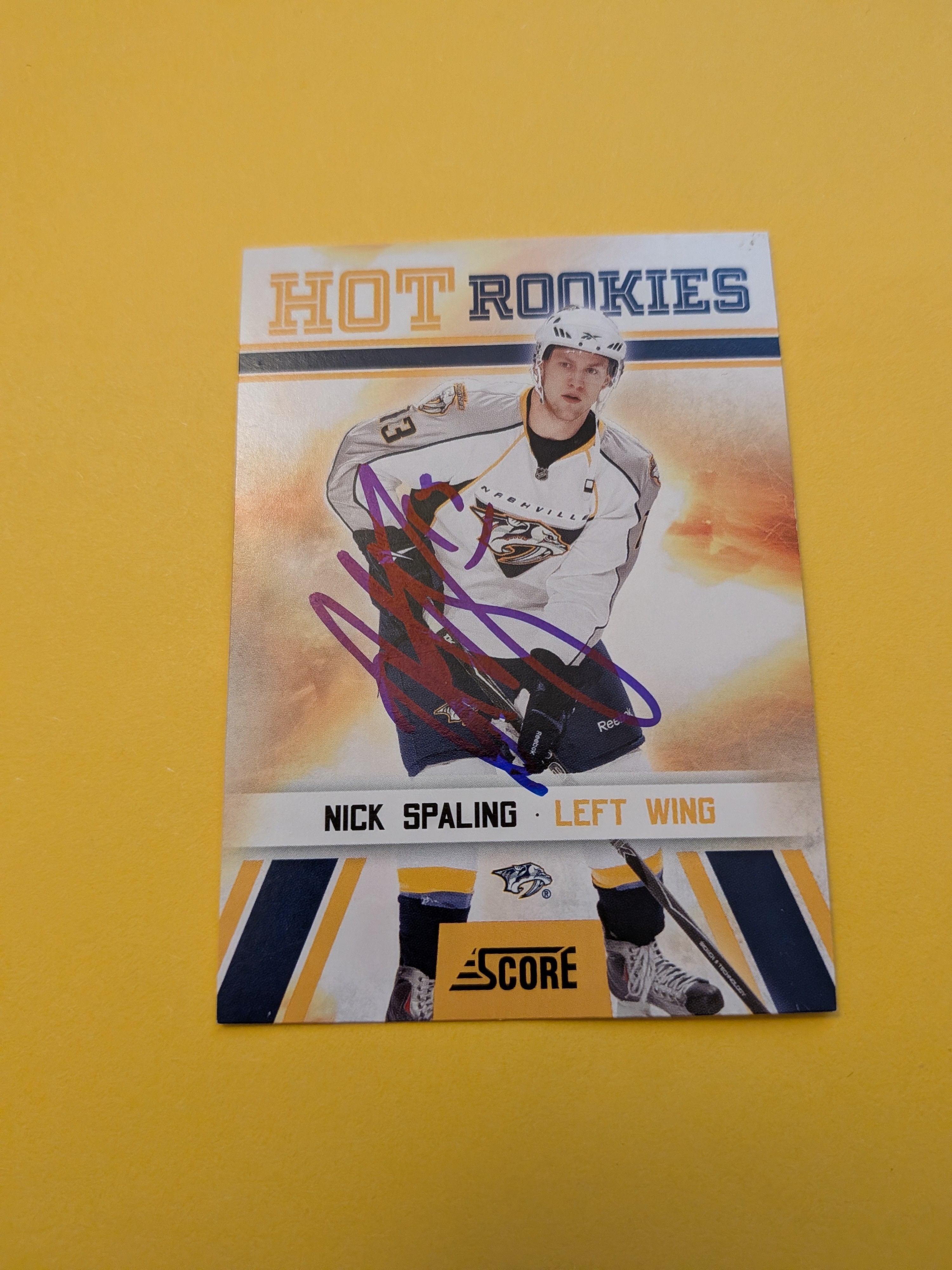 Nick Spaling Signed Nashville Predators Rookie Card A