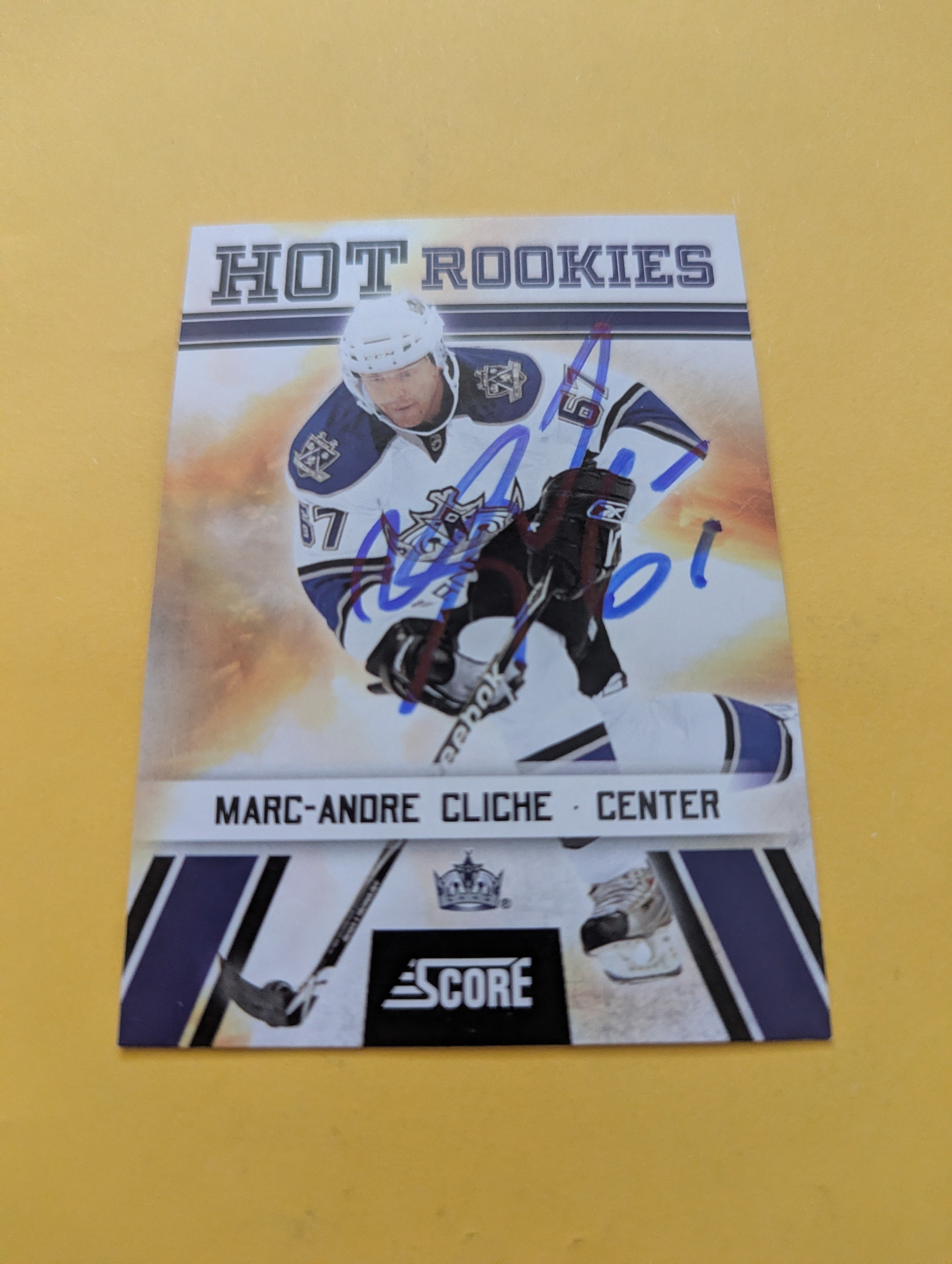 Marc Andre Cliche Signed Los Angeles Kings Rookie Card A