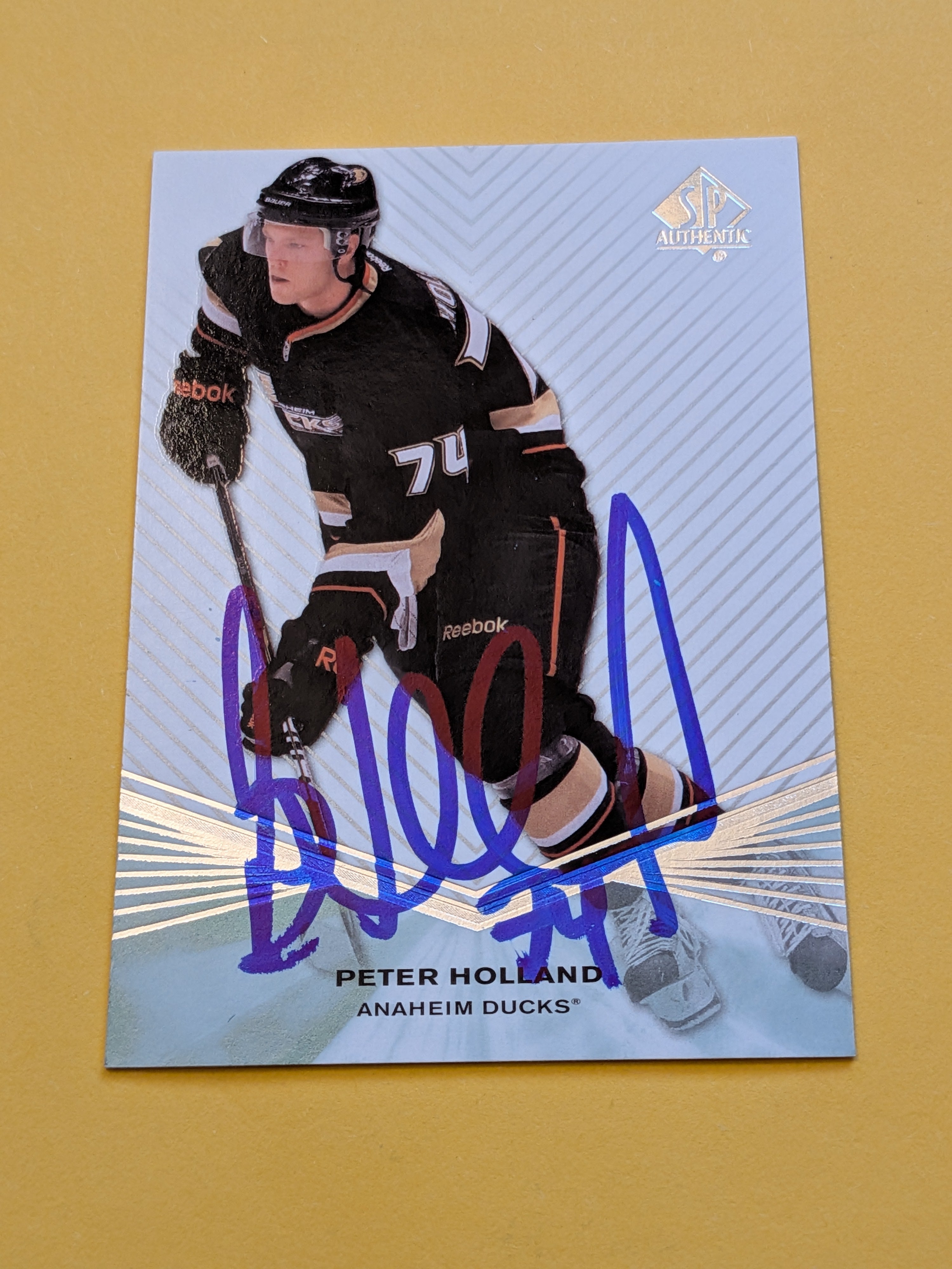 Peter Holland Signed Anaheim Ducks Rookie Card B
