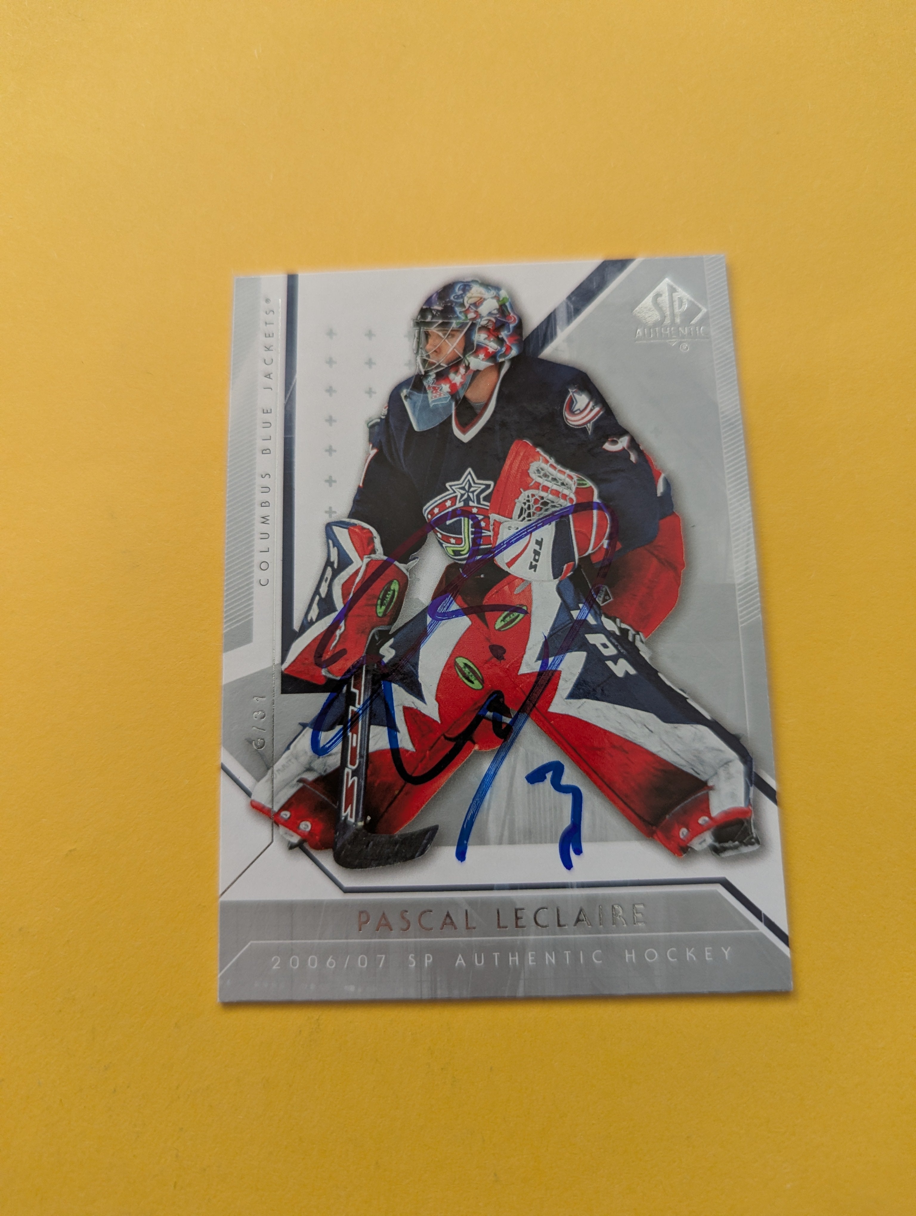 Pascal LeClaire Signed Columbus Blue Jackets Card