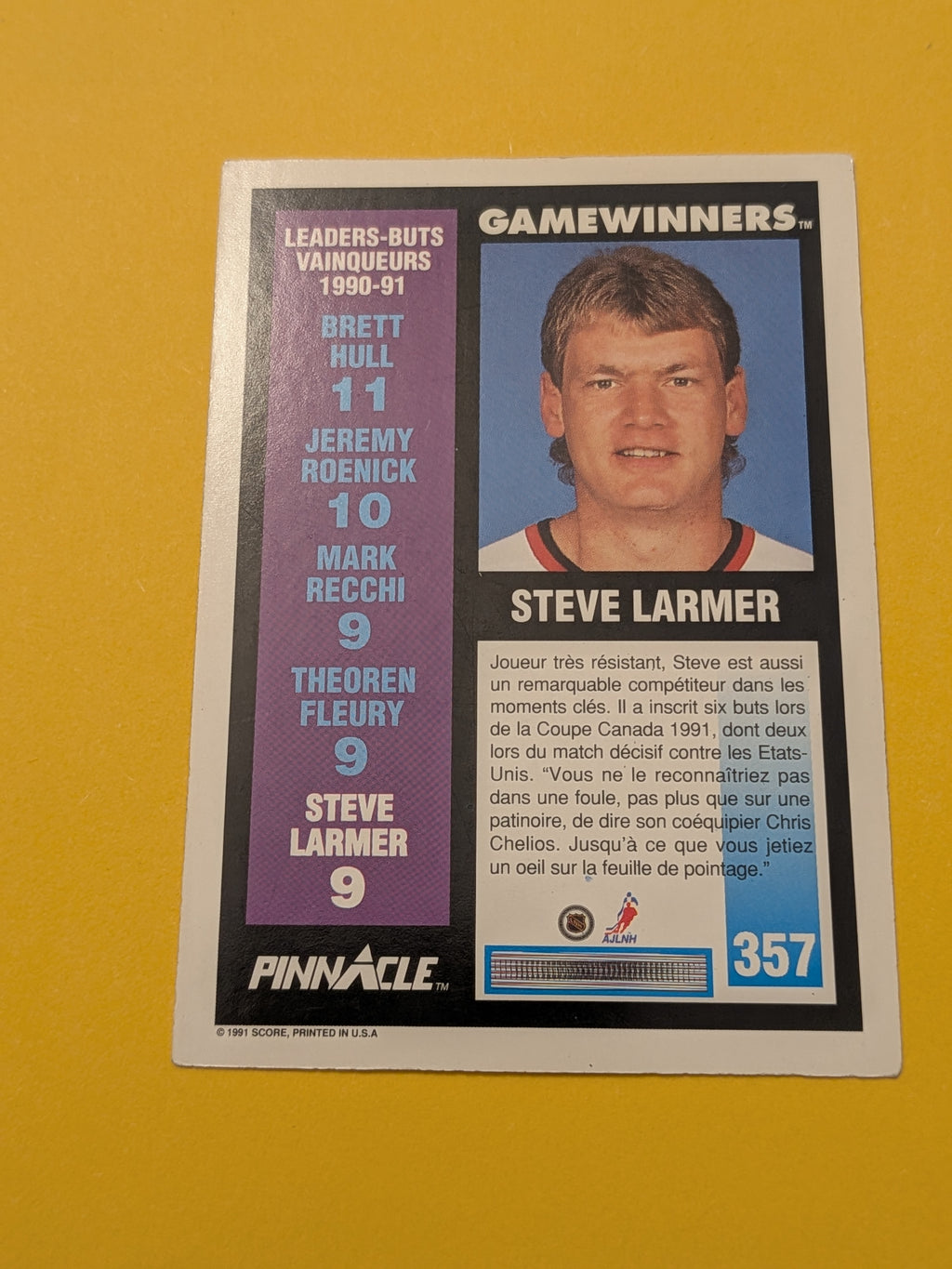 Steve Larmer Signed Chicago Blackhawks Card F