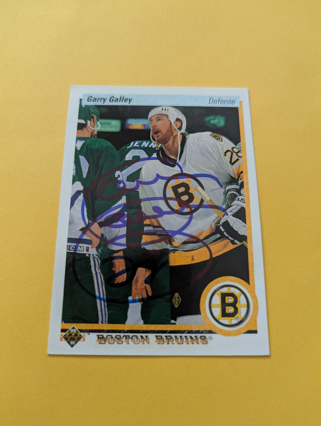 Gary Galley Signed Boston Bruins Card
