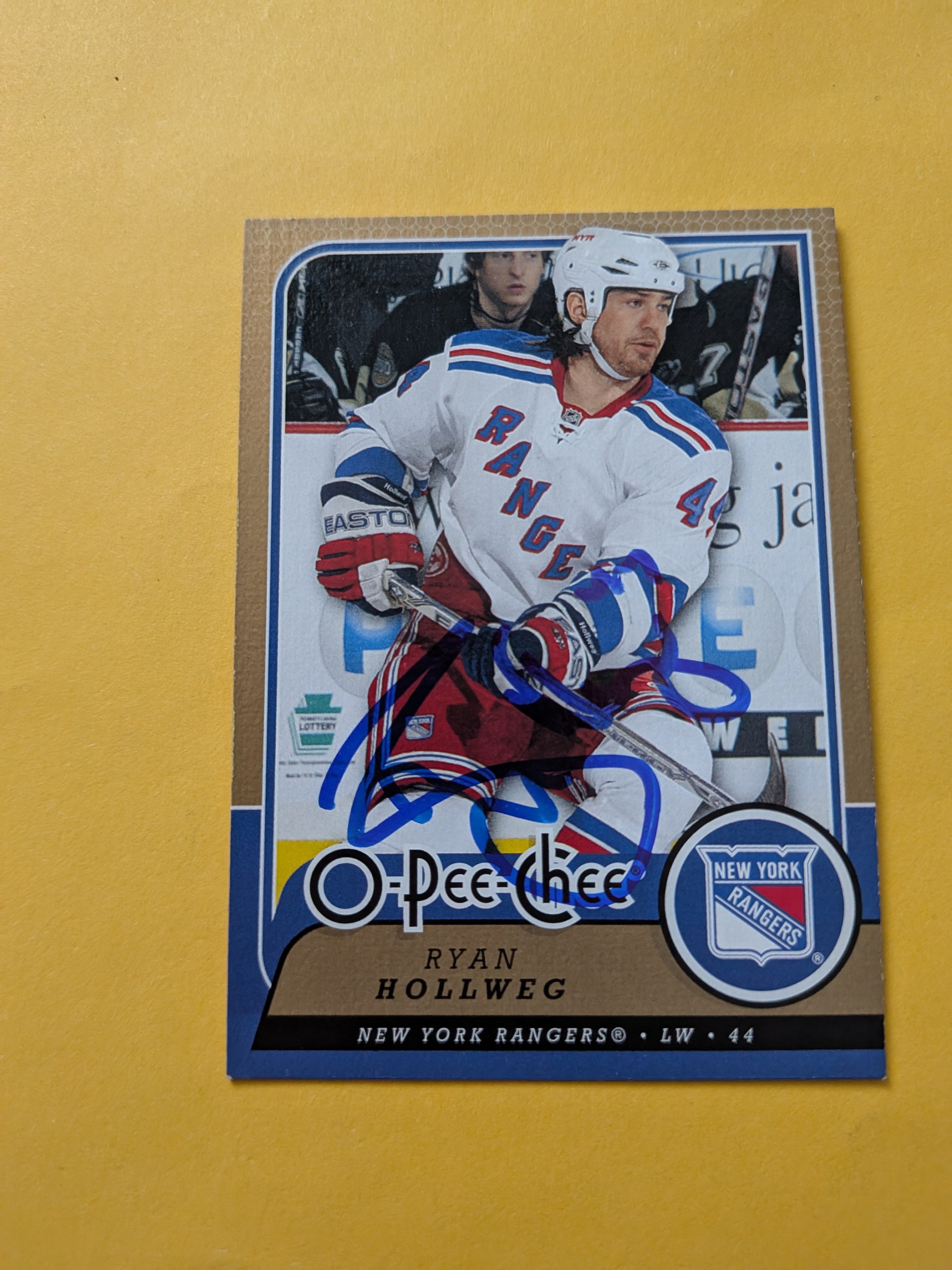 Ryan Hollweg Signed New York Rangers Card A