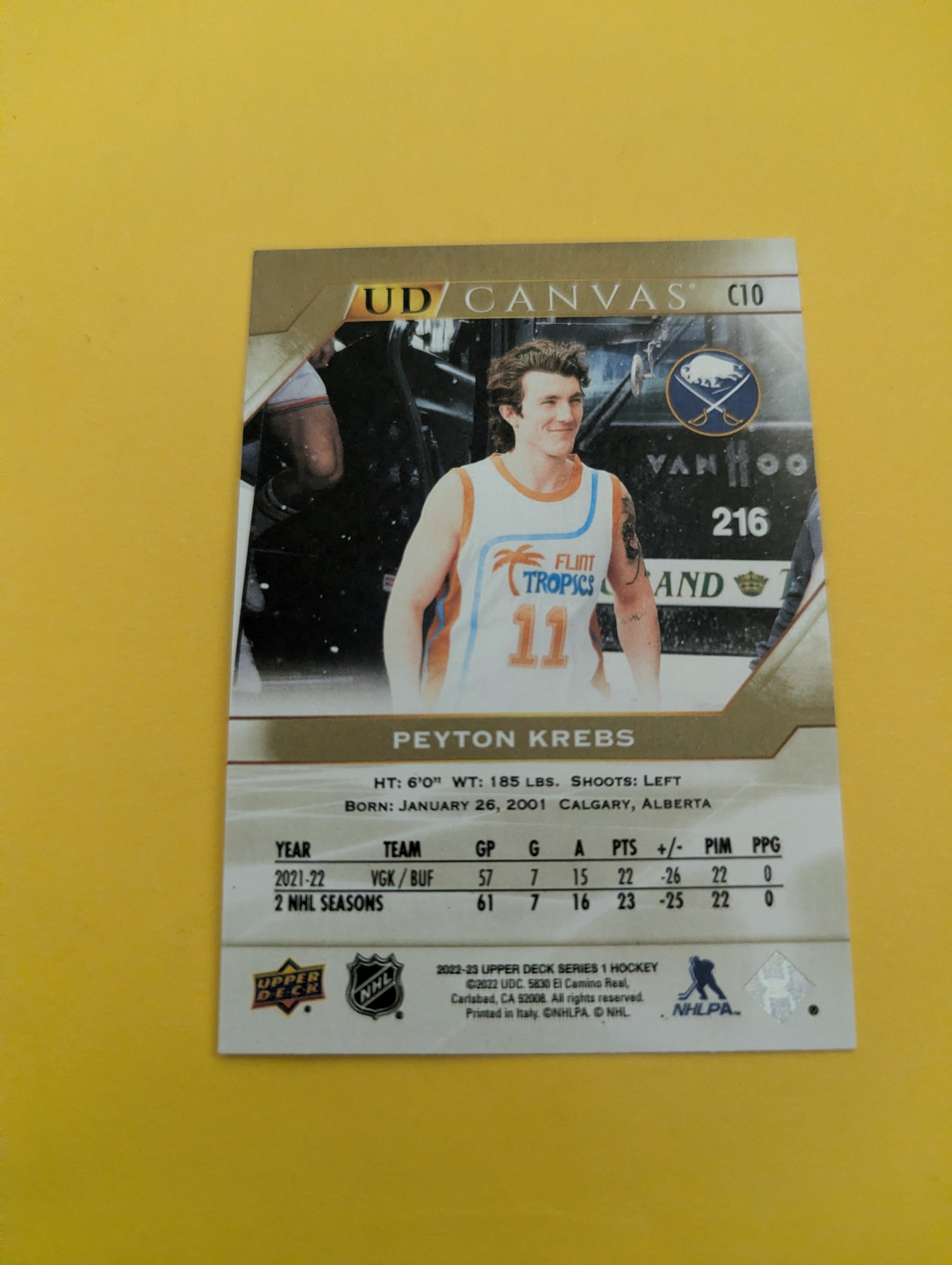 Peyton Krebs 22-23 Upper Deck UD Canvas Card