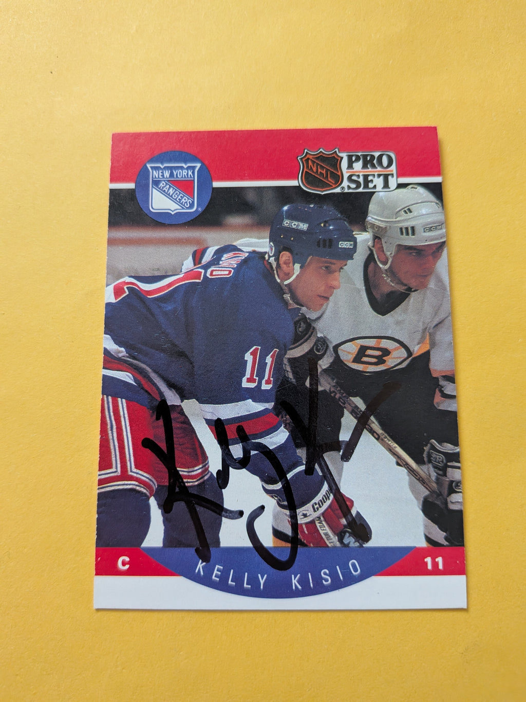 Kelly Kisio Signed New York Rangers Card A