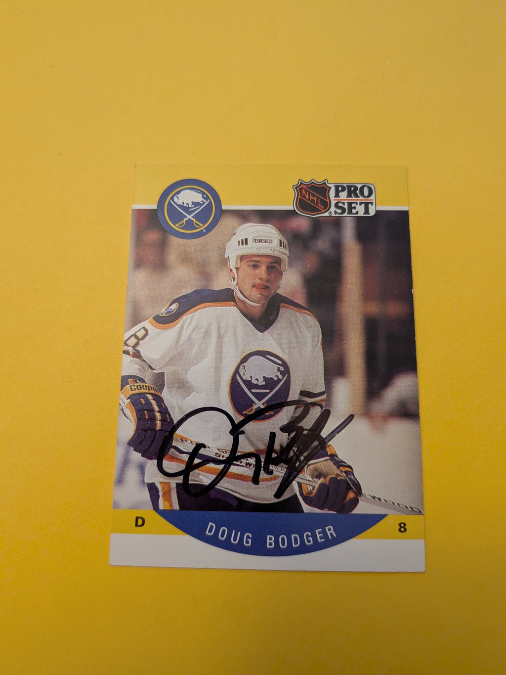 Doug Bodger Signed Buffalo Sabres Card B