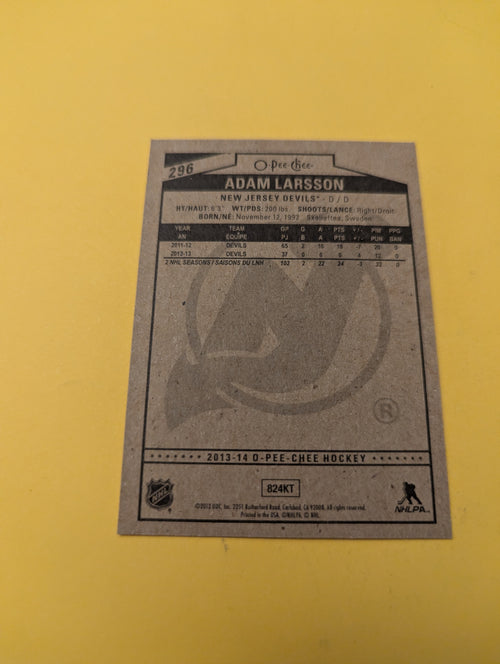 Adam Larsson Signed New Jersey Devils Card