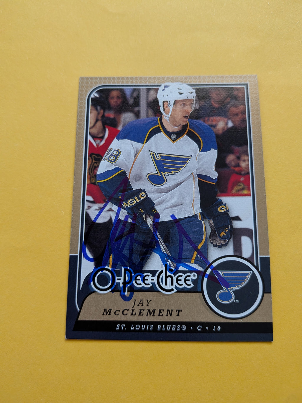 Jay McClement Signed St. Louis Blues Card A