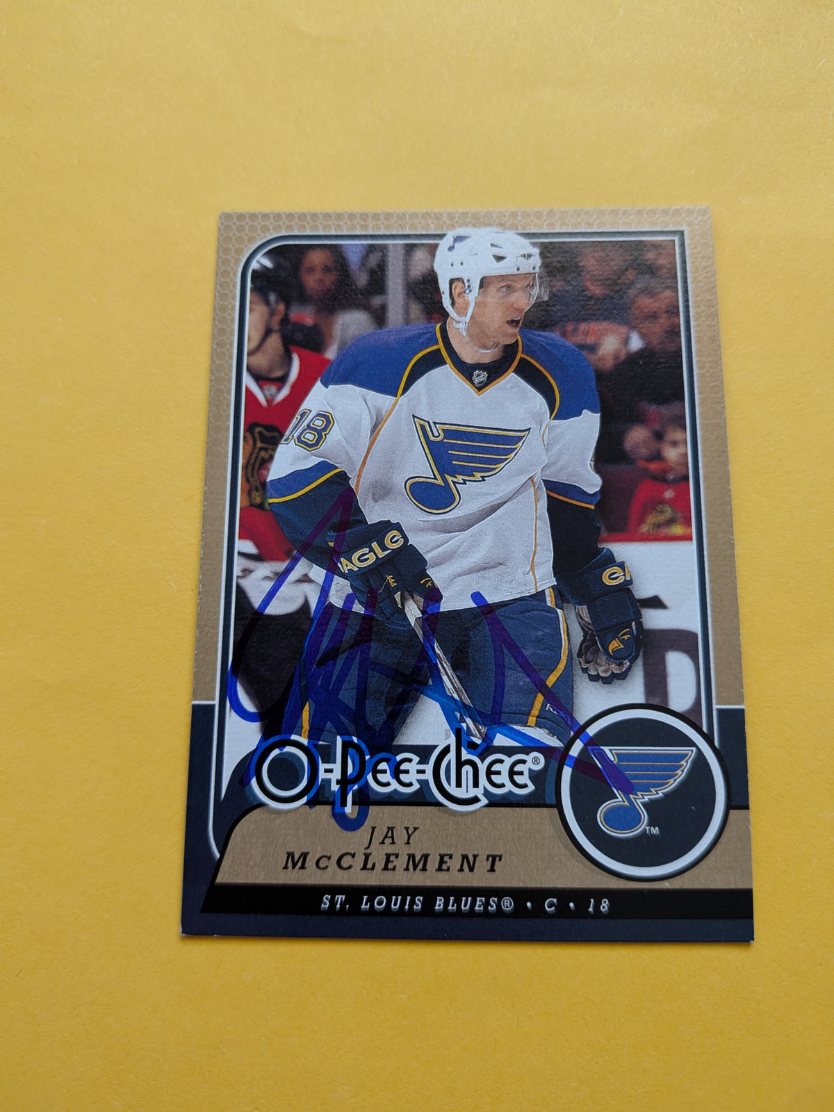 Jay McClement Signed St. Louis Blues Card A