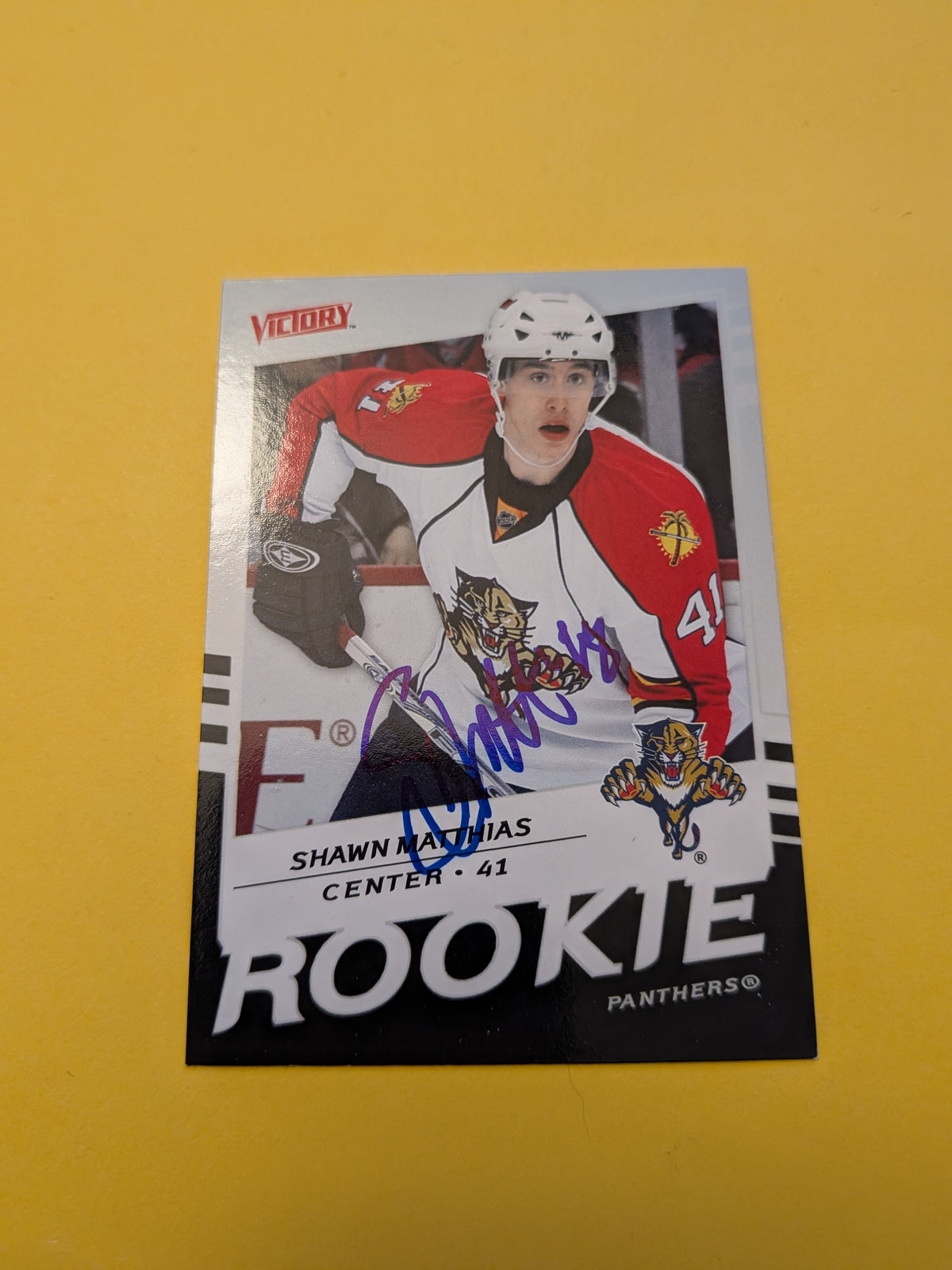 Shawn Matthias Signed Florida Panthers Rookie Card A