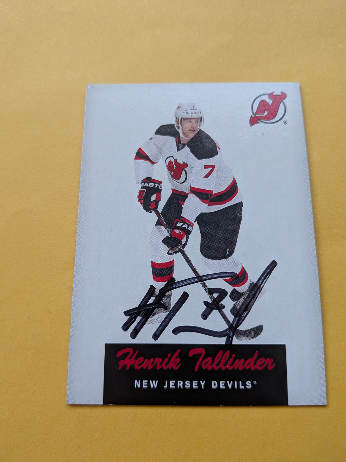 Henrik Tallinder Signed New Jersey Devils Card D