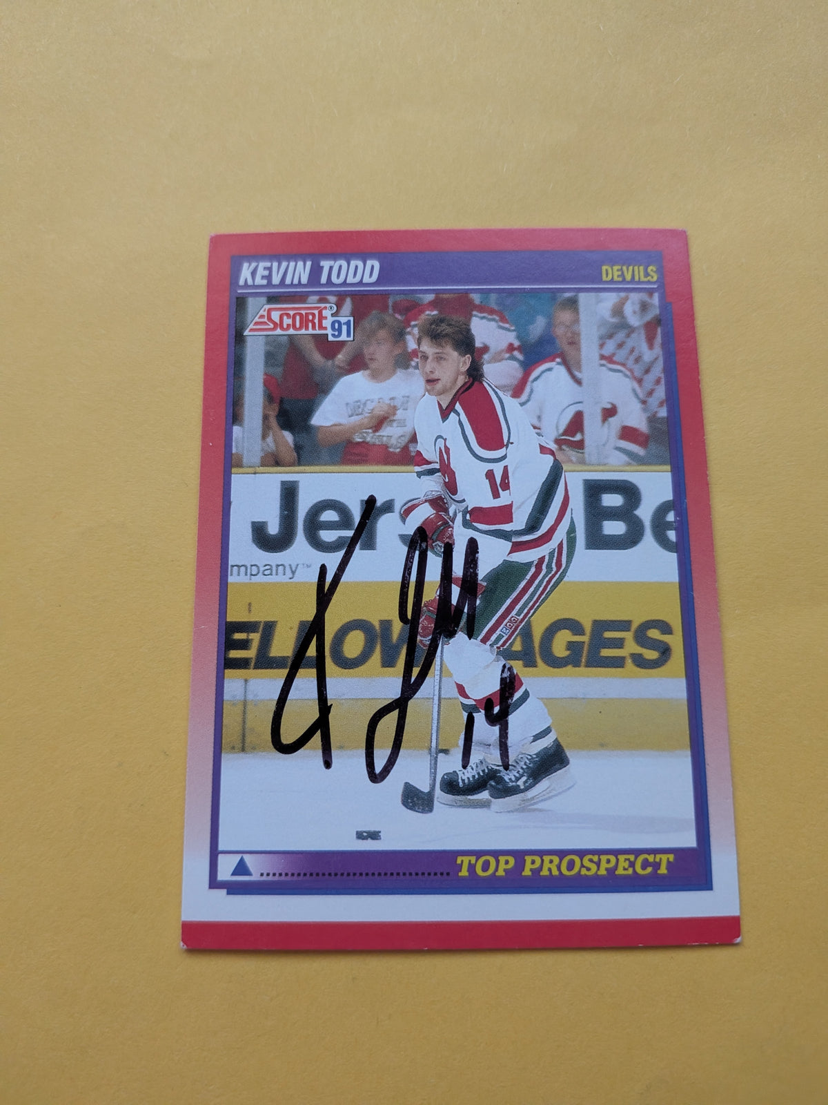 Kevin Todd Signed New Jersey Devils Rookie Card B