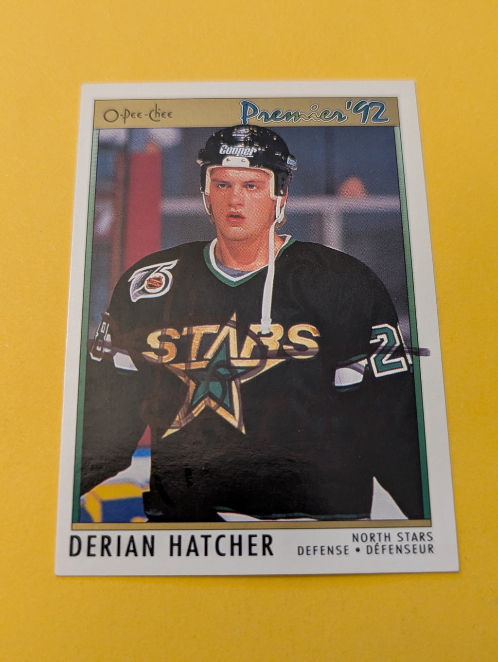 Derian Hatcher Signed Minnesota North Stars Card