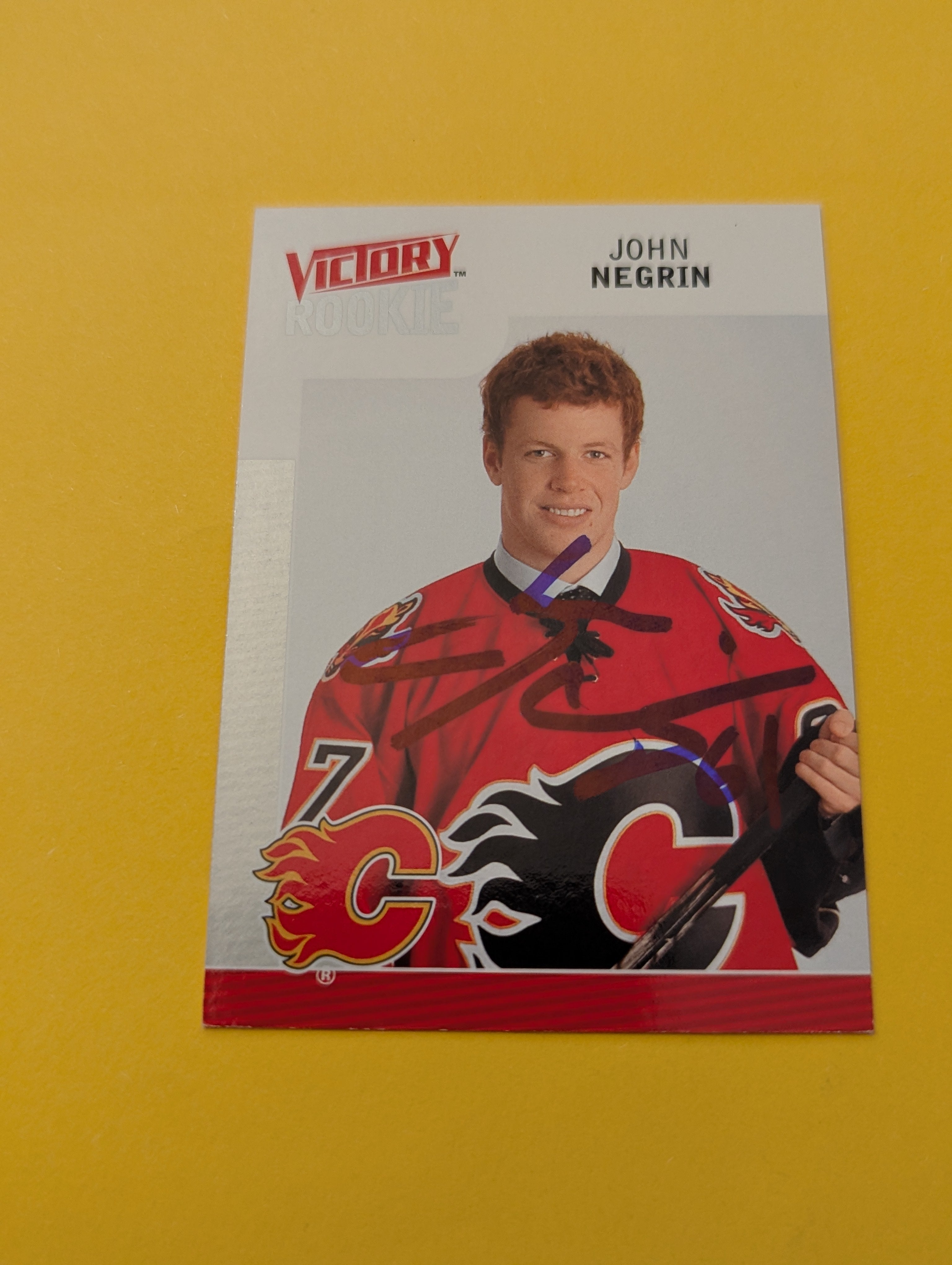 John Negrin Signed Calgary Flames Rookie Card