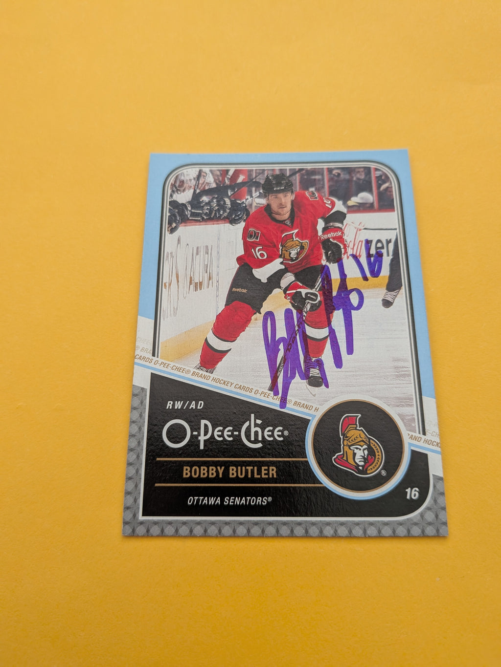 Bobby Buttler Signed Ottawa Senators Card A