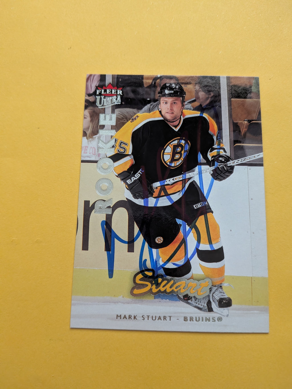 Mark Stuart Signed Boston Bruins Rookie Card B