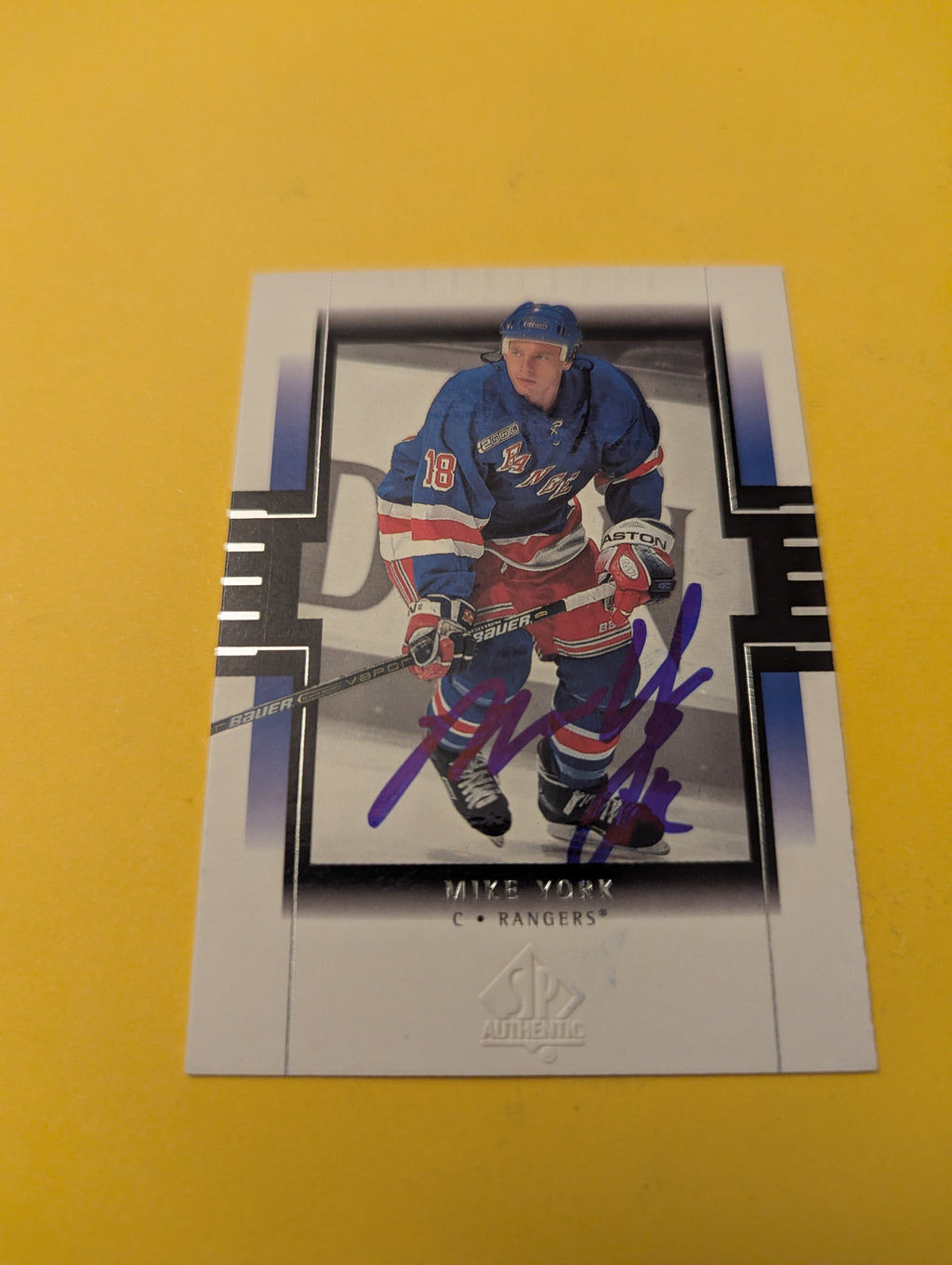 Mike York Signed New York Rangers Card