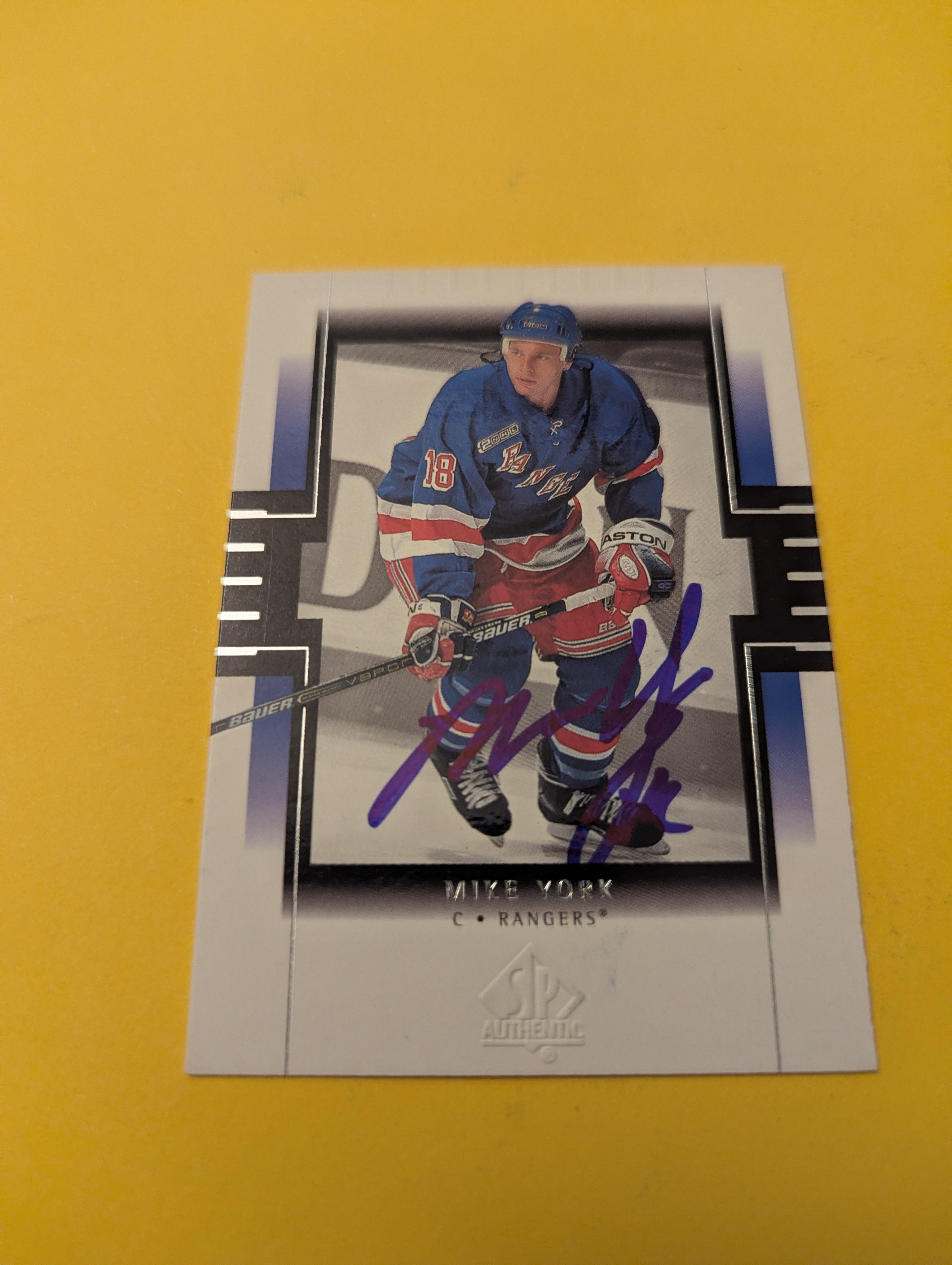 Mike York Signed New York Rangers Card