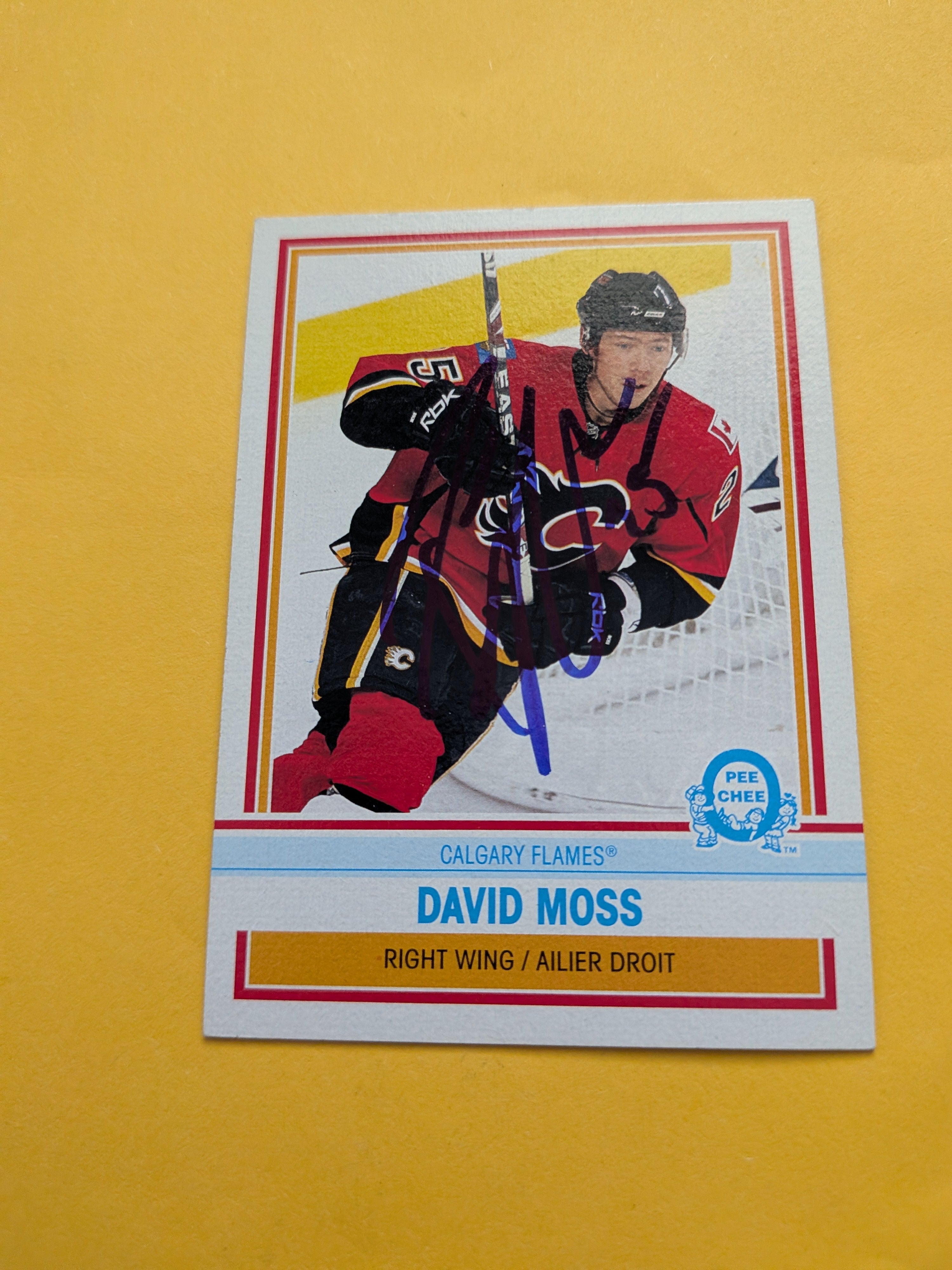David Moss Signed Calgary Flames Card E