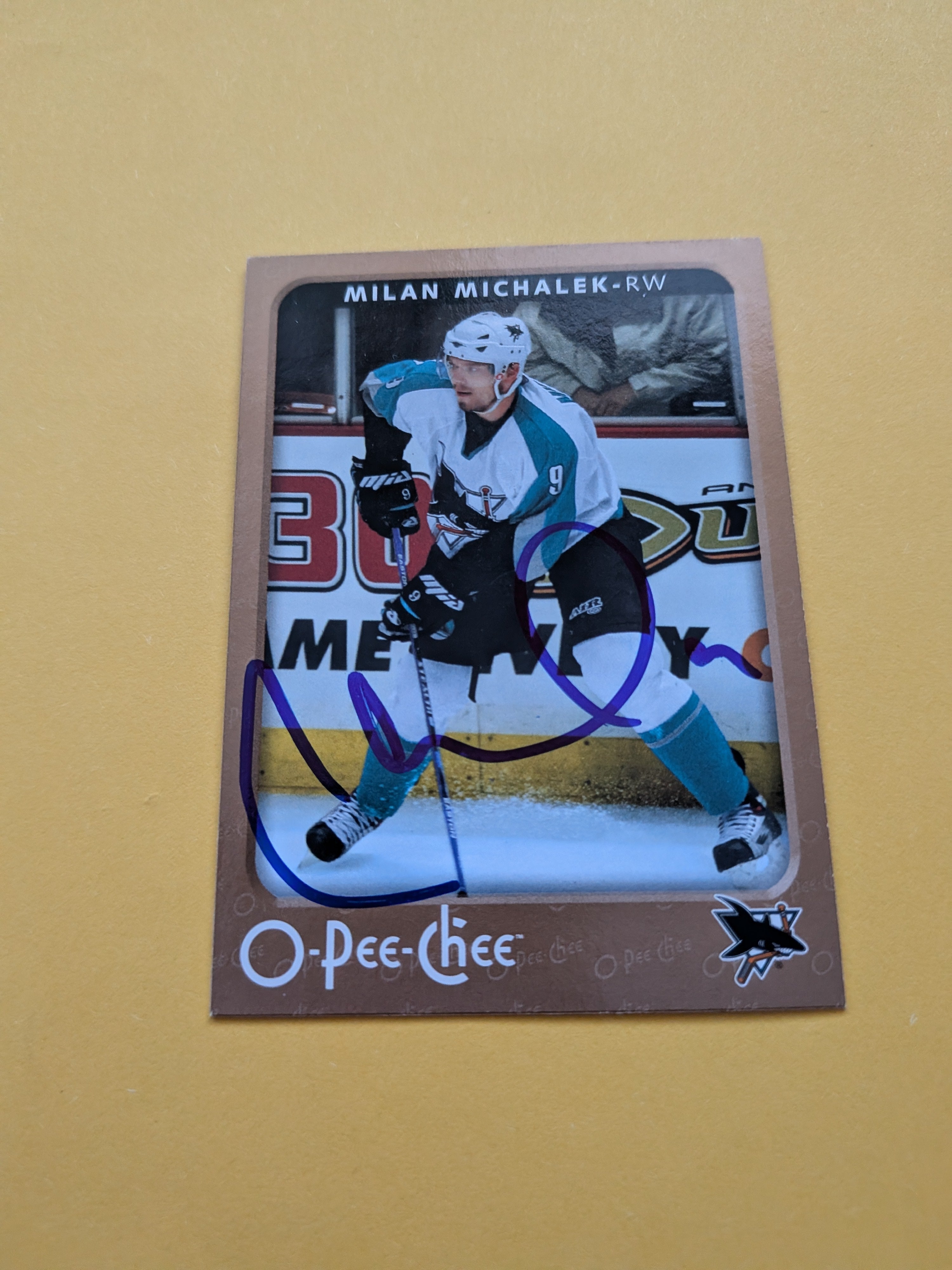 Milan Michalek Signed San Jose Sharks Card E