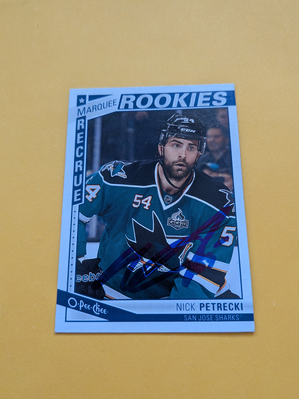 Nick Petrecki Signed San Jose Sharks Rookie Card B