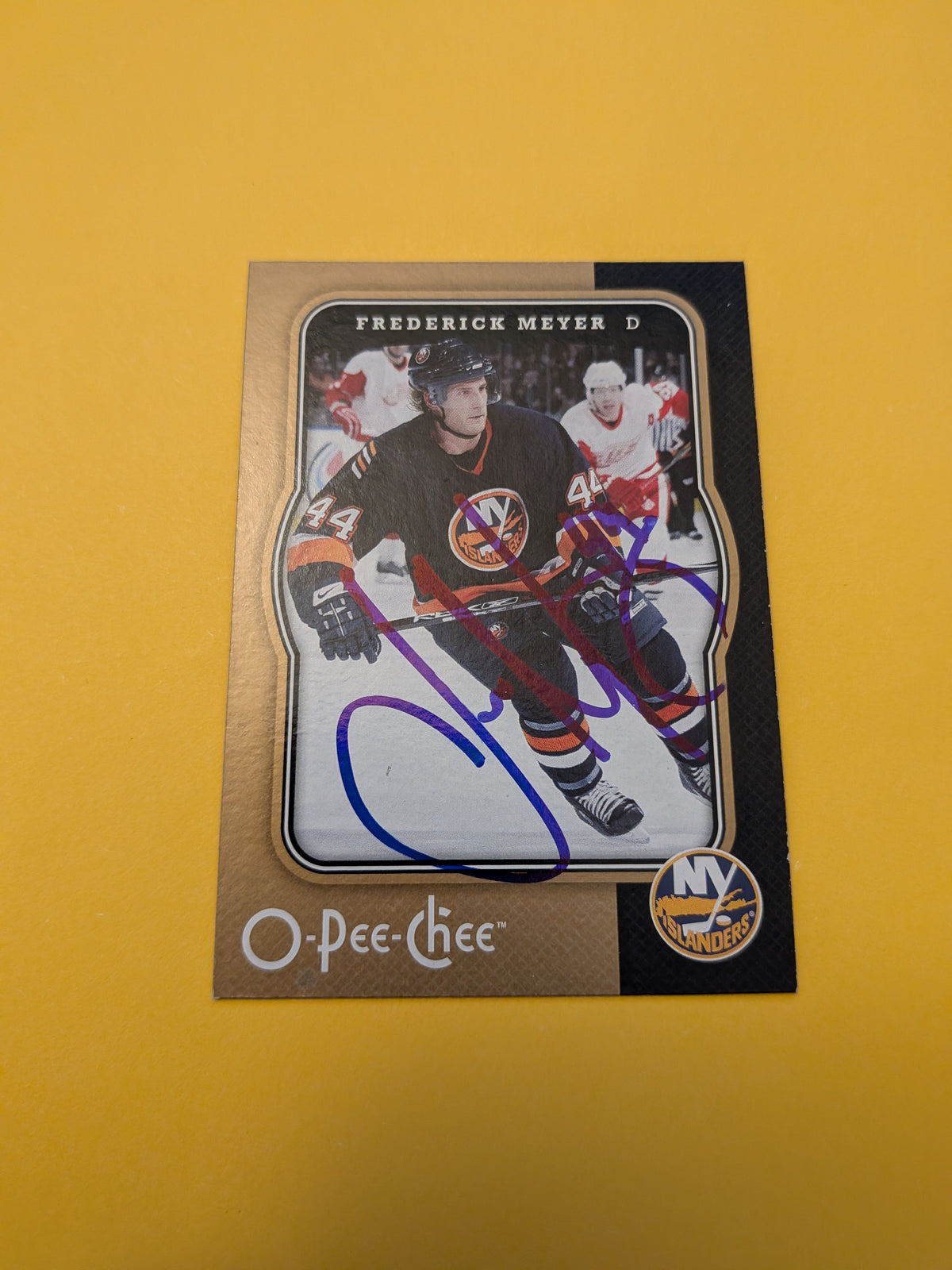Frederick Meyer Signed New York Islanders Card A