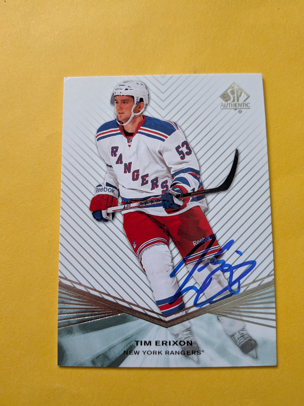 Tim Erixon Signed New York Rangers Rookie Card C