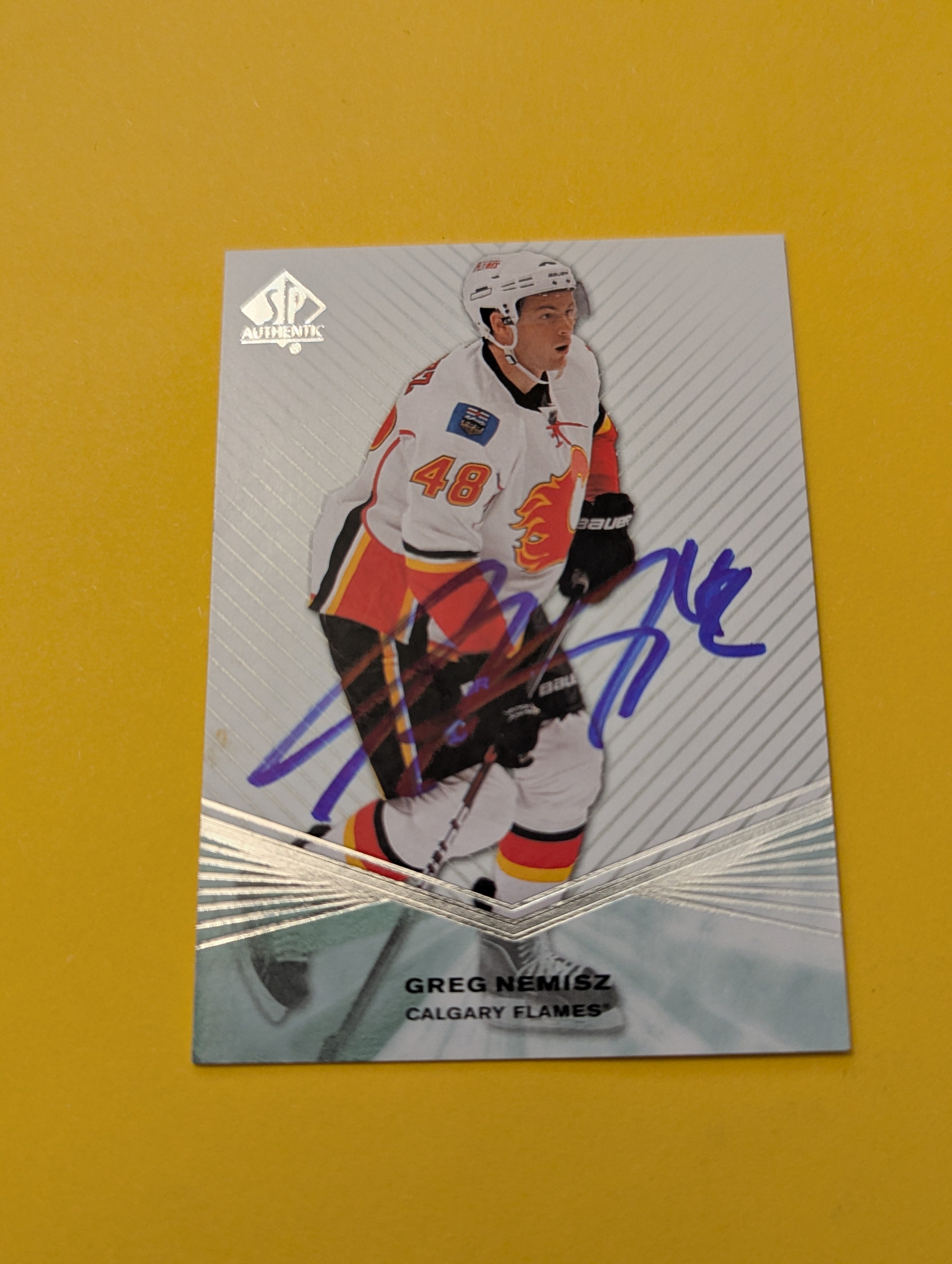 Greg Nemisz Signed Calgary Flames Card