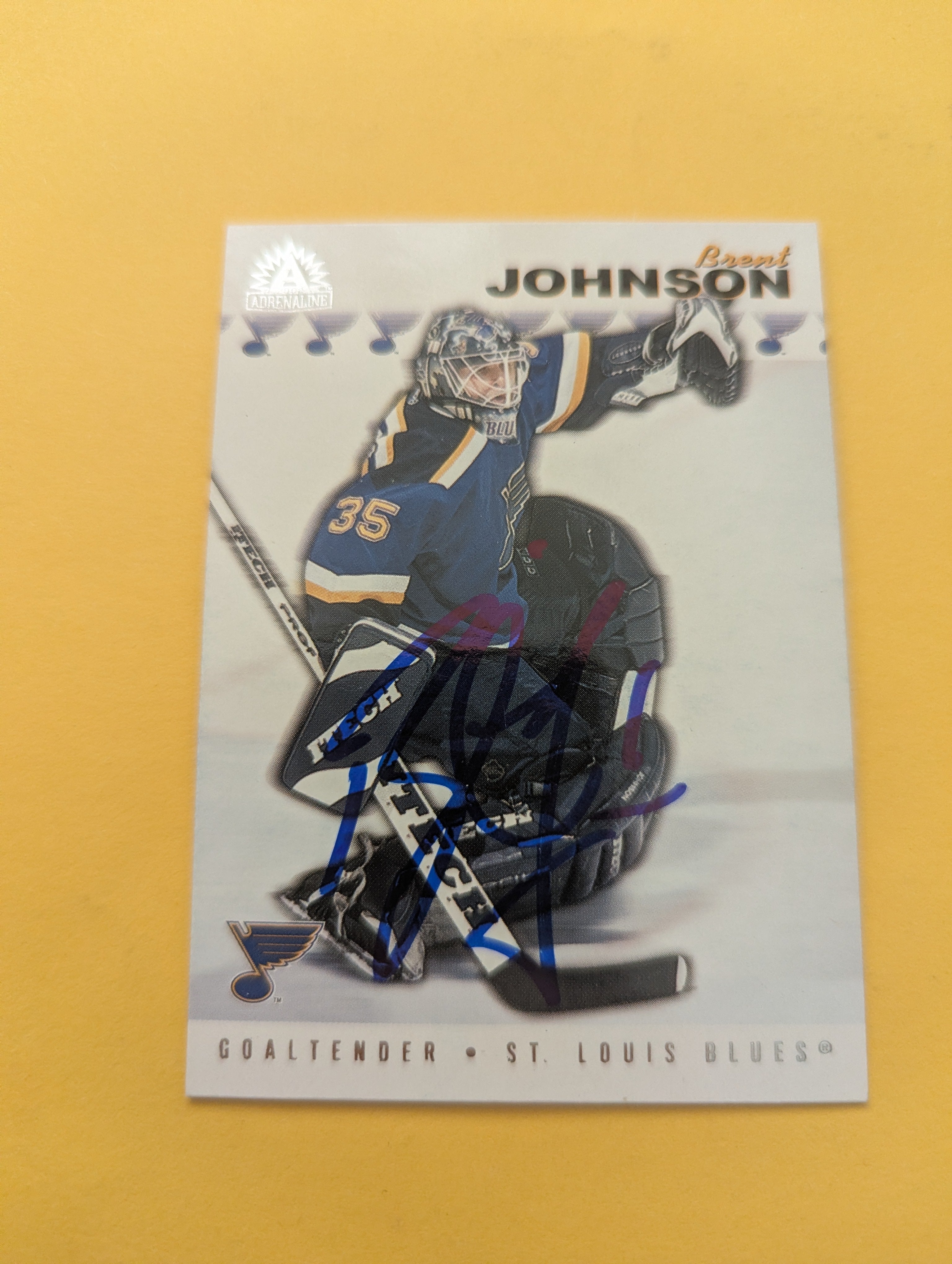 Brent Johnson Signed St. Louis Blues Card