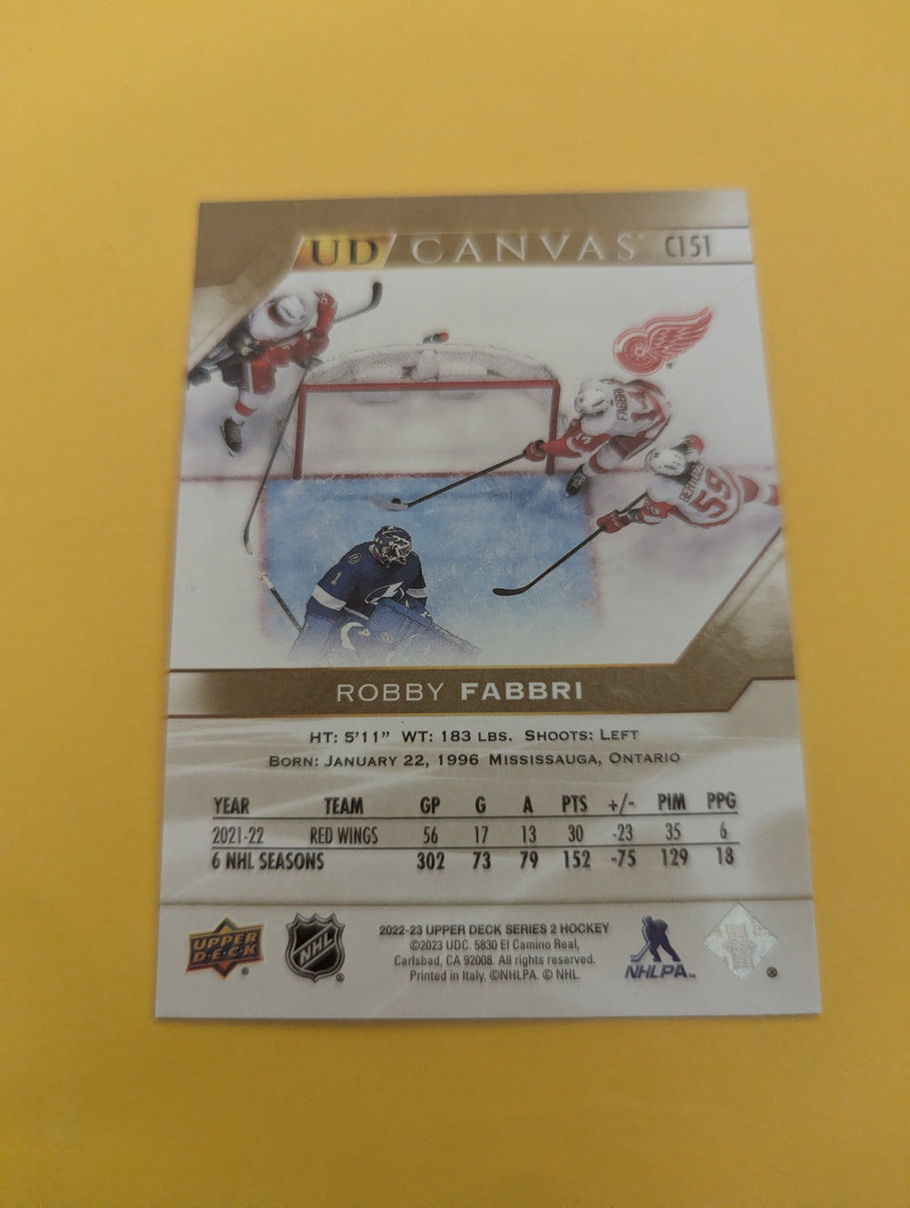 Robby Fabbri 22-23 Upper Deck UD Canvas Card