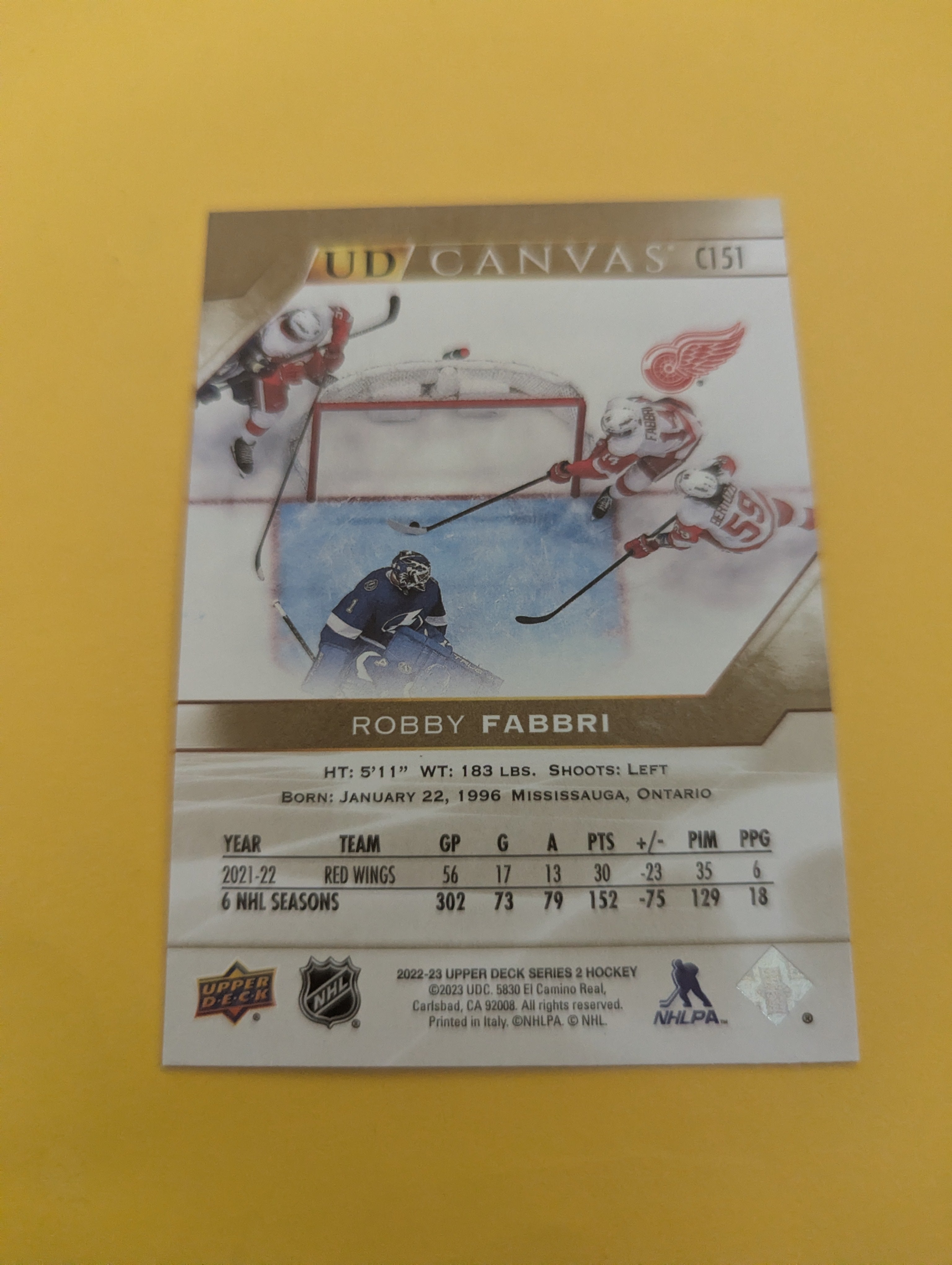 Robby Fabbri 22-23 Upper Deck UD Canvas Card